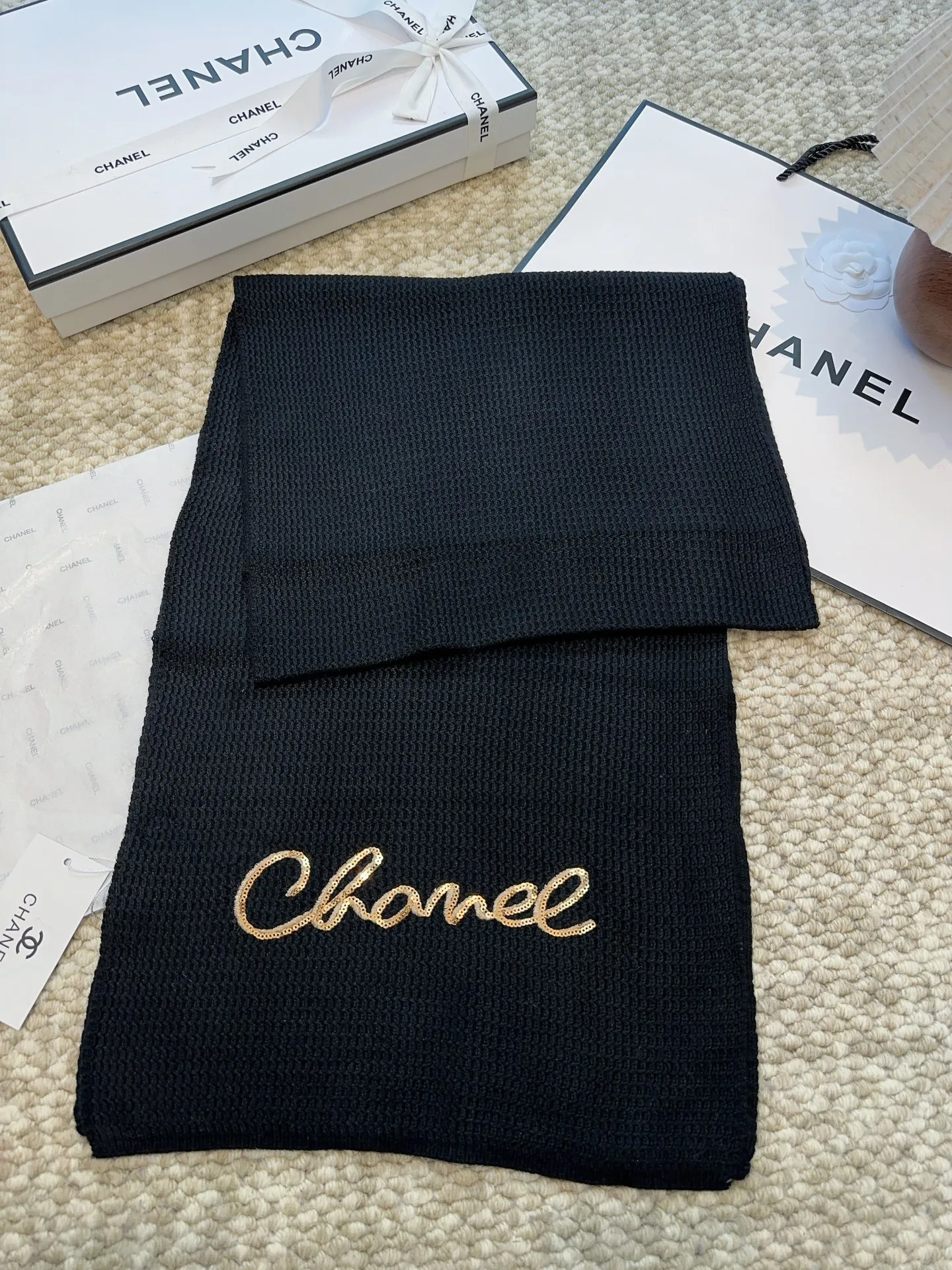 【CHANEL  シャネル 】スカーフ38*186CM  241209
