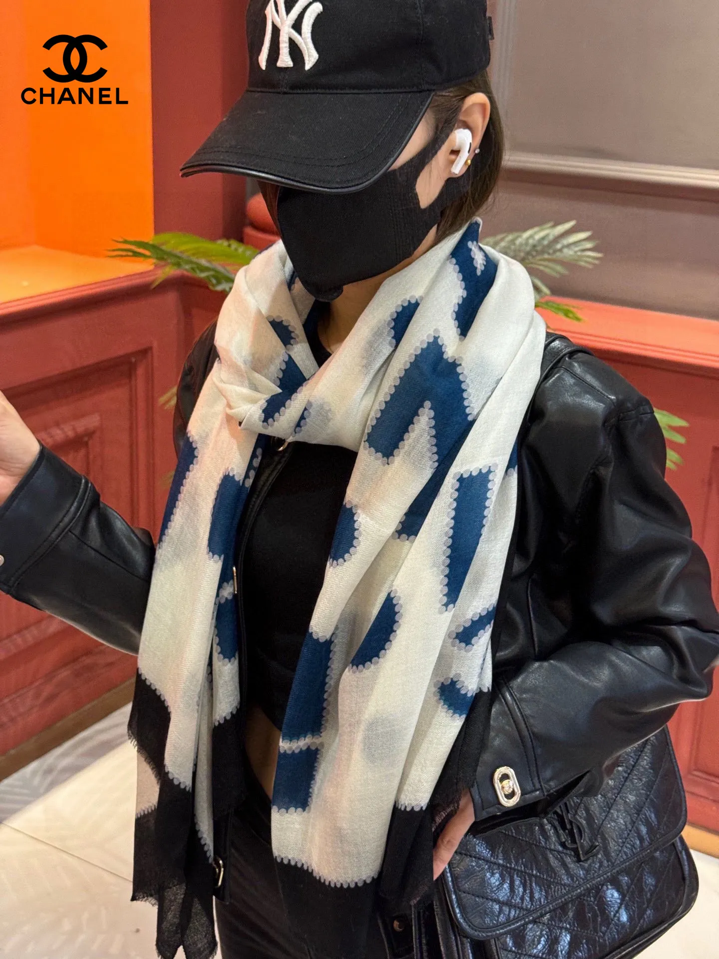 【CHANEL  シャネル 】スカーフ100*200CM  241209