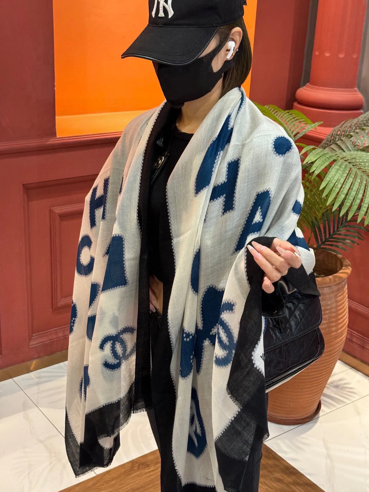 【CHANEL  シャネル 】スカーフ100*200CM  241209