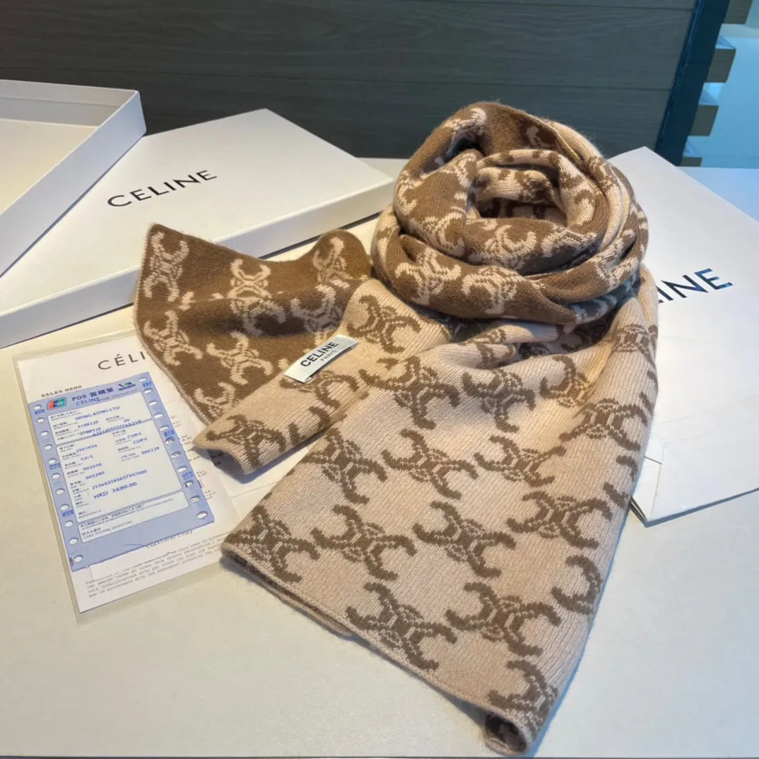 【CELINE セリーヌ】スカーフ  30*180CM    241108