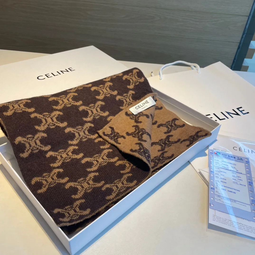 【CELINE セリーヌ】スカーフ  30*180CM    241108