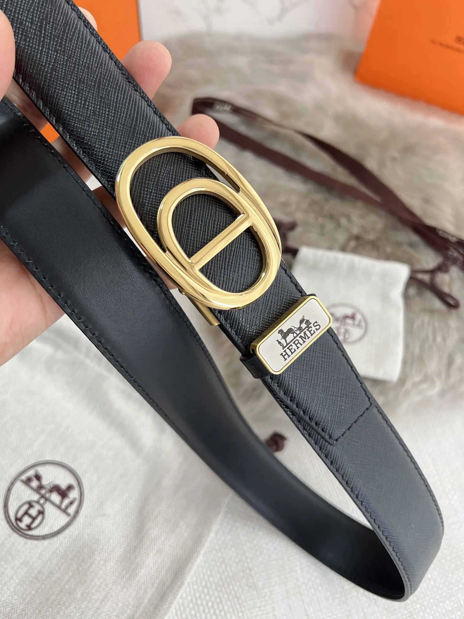 【HERMES】(エルメス) 3.8cm   ベルト メンズ