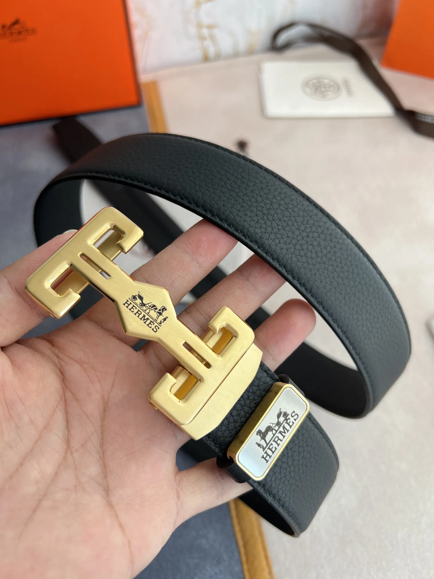 【HERMES】(エルメス) 3.5CM ベルト メンズ