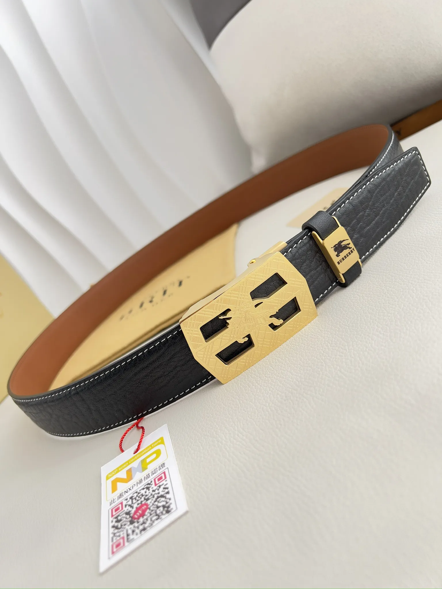 【BURBERRY】(バーバリー) 3.5cmベルト メンズ