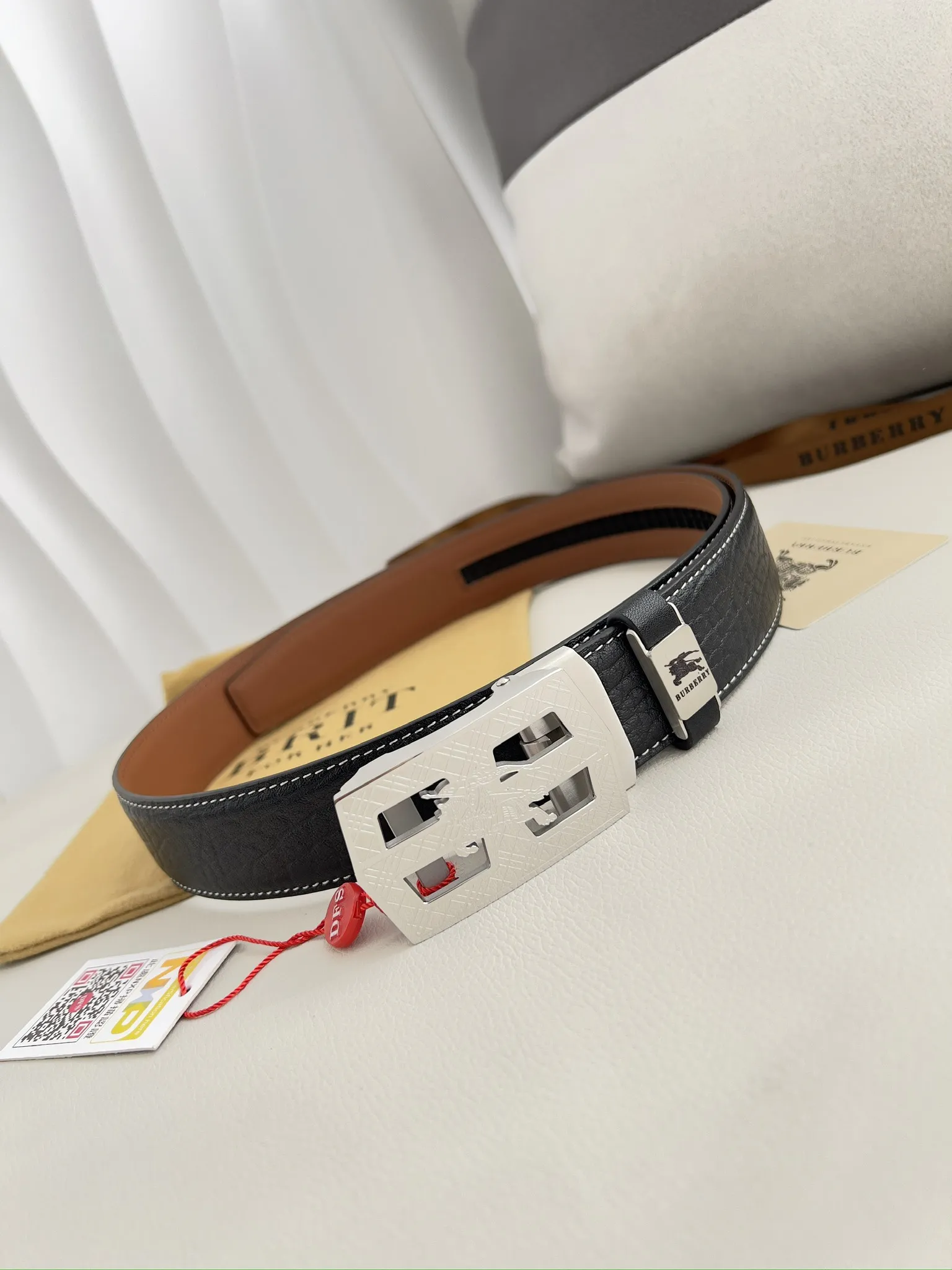 【BURBERRY】(バーバリー) 3.5cmベルト メンズ