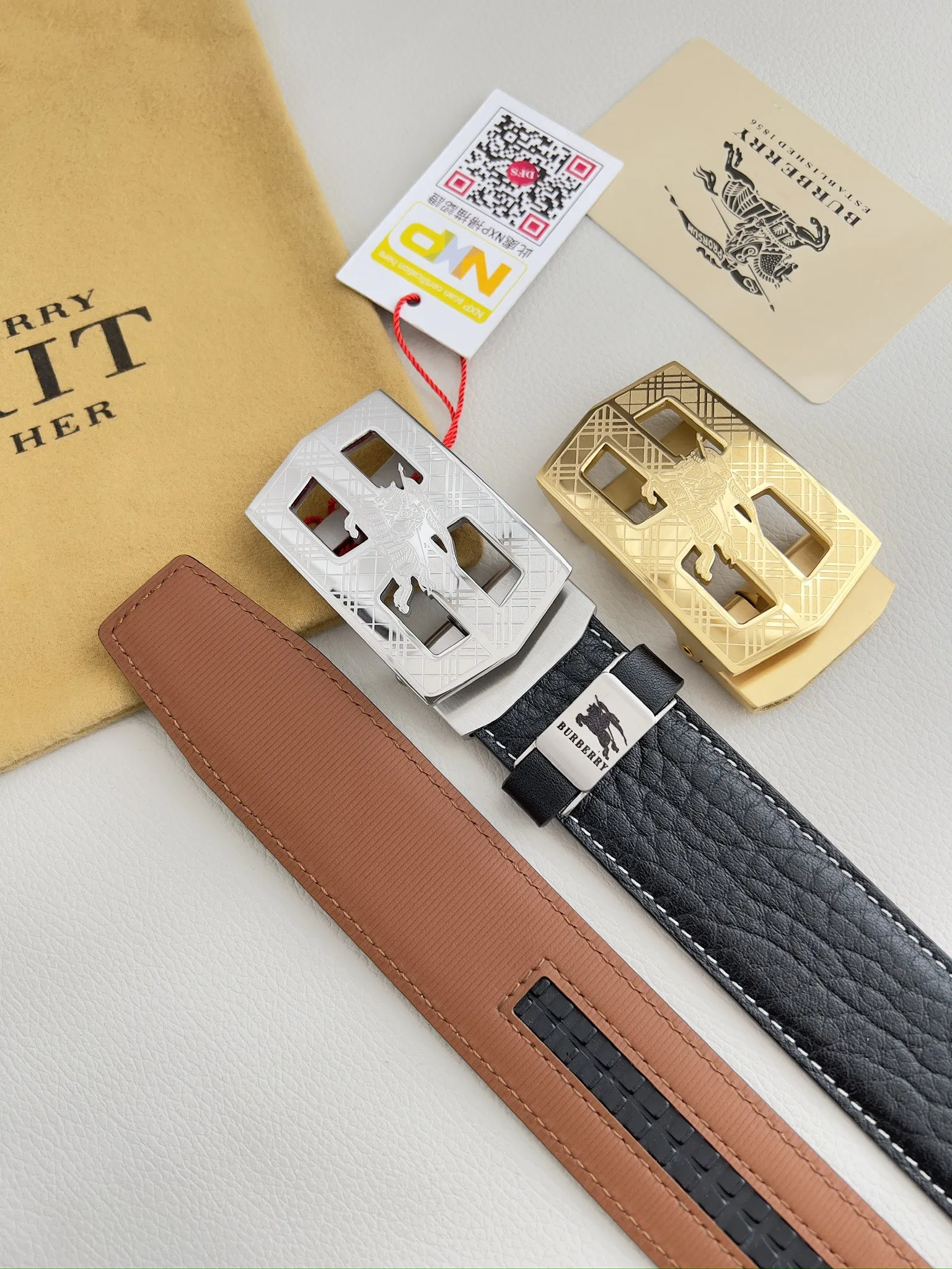 【BURBERRY】(バーバリー) 3.5cmベルト メンズ