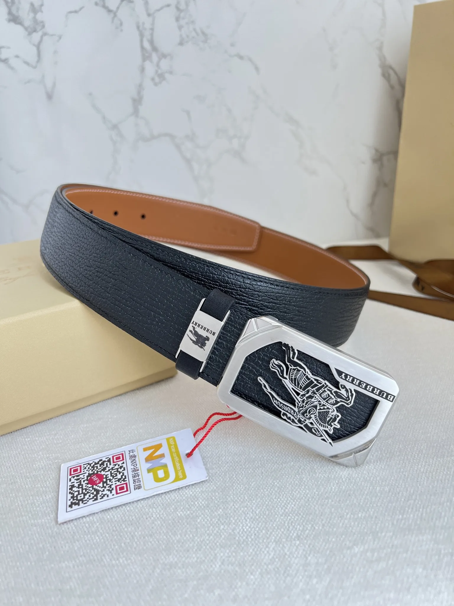 【BURBERRY】(バーバリー) 3.8cmベルト メンズ