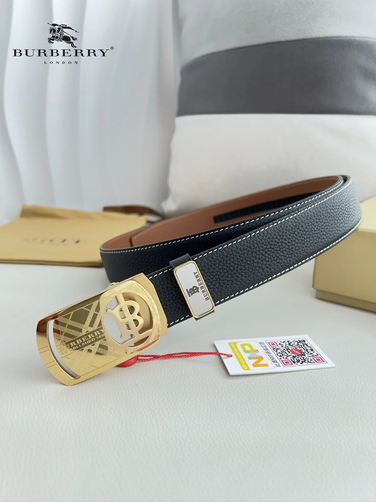【BURBERRY】(バーバリー) 3.5cmベルト メンズ