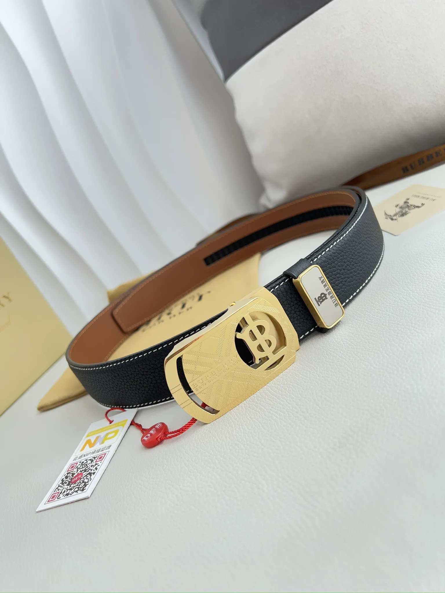 【BURBERRY】(バーバリー) 3.5cmベルト メンズ