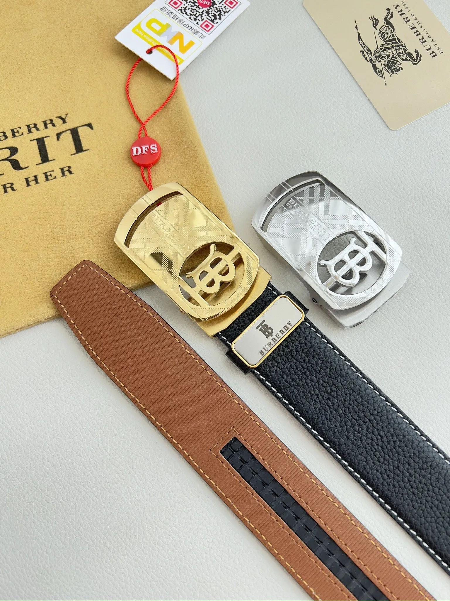 【BURBERRY】(バーバリー) 3.5cmベルト メンズ