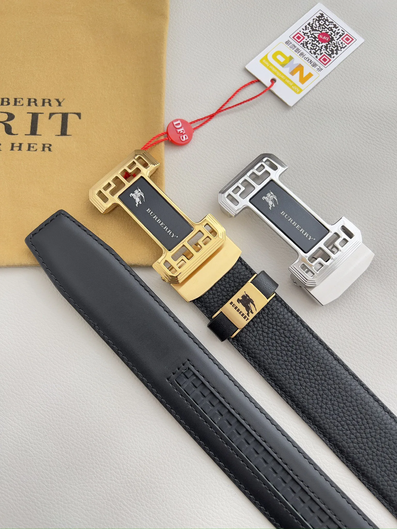 【BURBERRY】(バーバリー) 3.5cmベルト メンズ