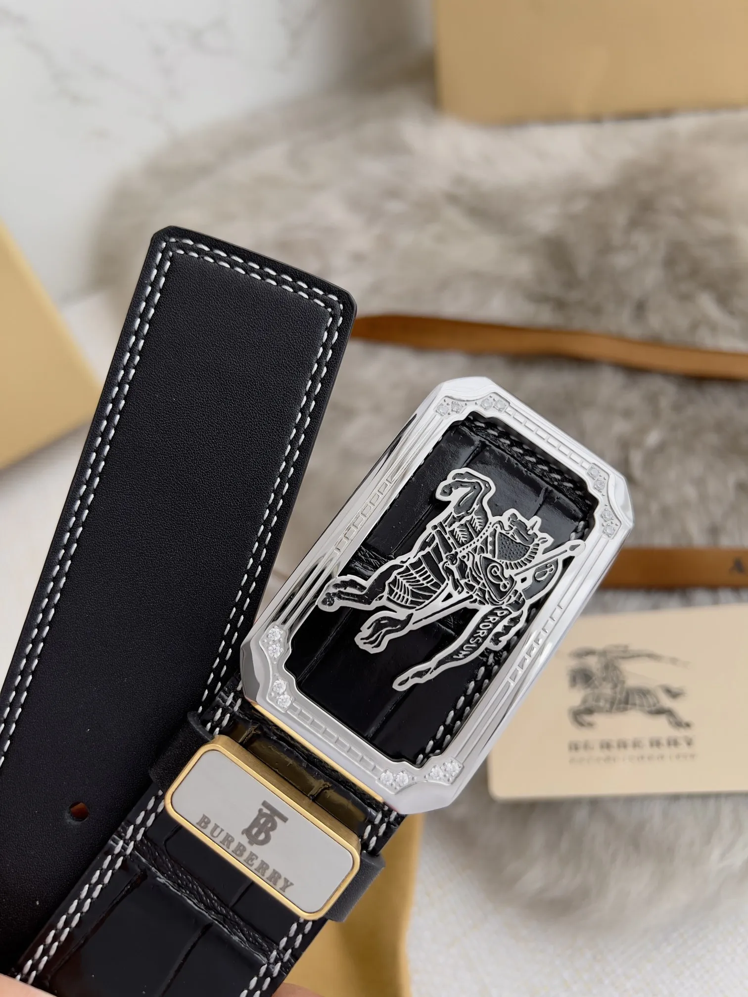 【BURBERRY 】(バーバリー) 3.8cmベルト メンズ