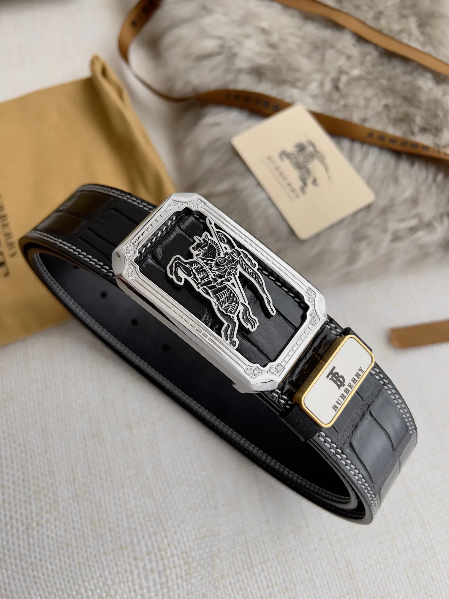 【BURBERRY 】(バーバリー) 3.8cmベルト メンズ