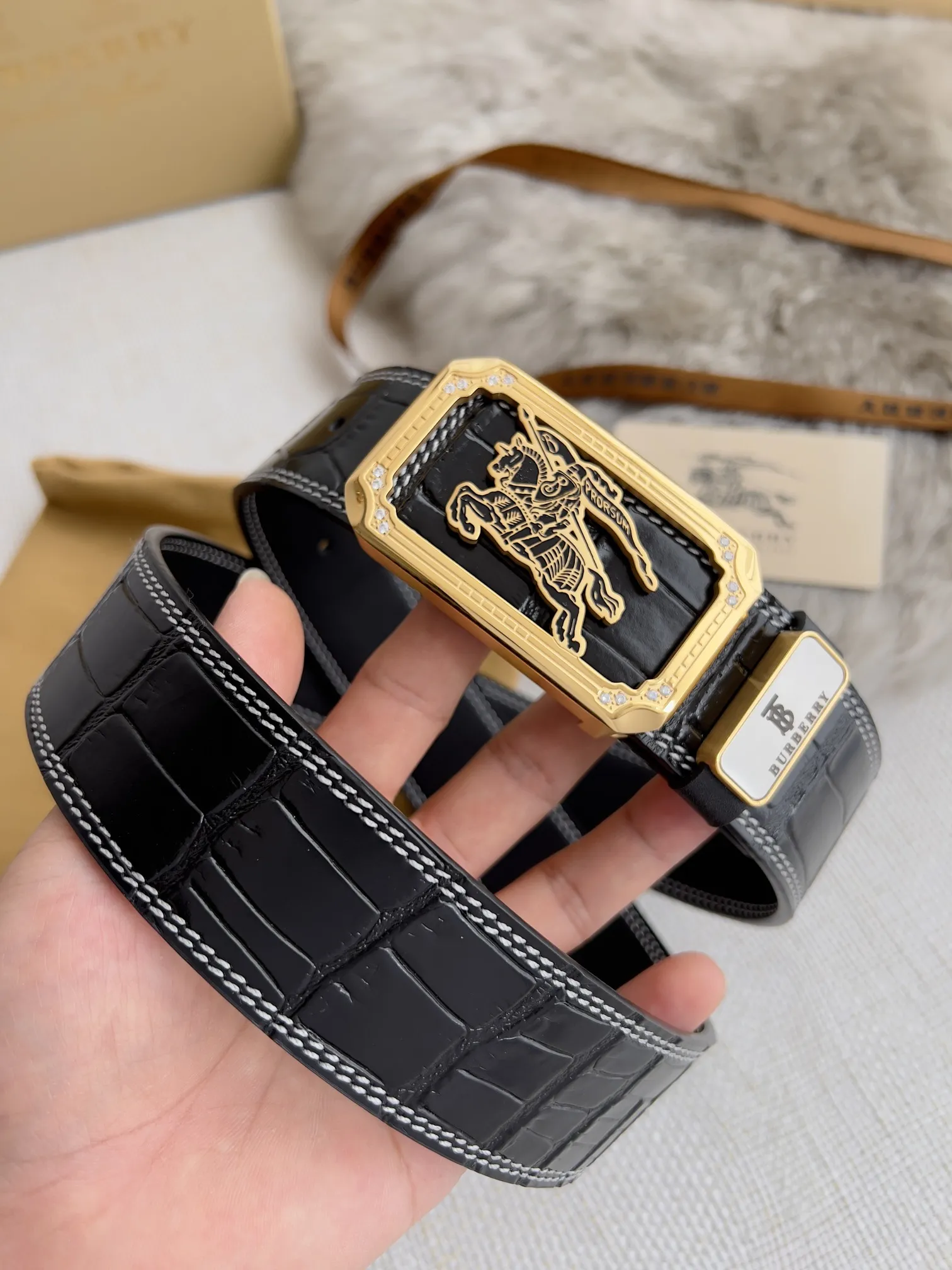 【BURBERRY 】(バーバリー) 3.8cmベルト メンズ