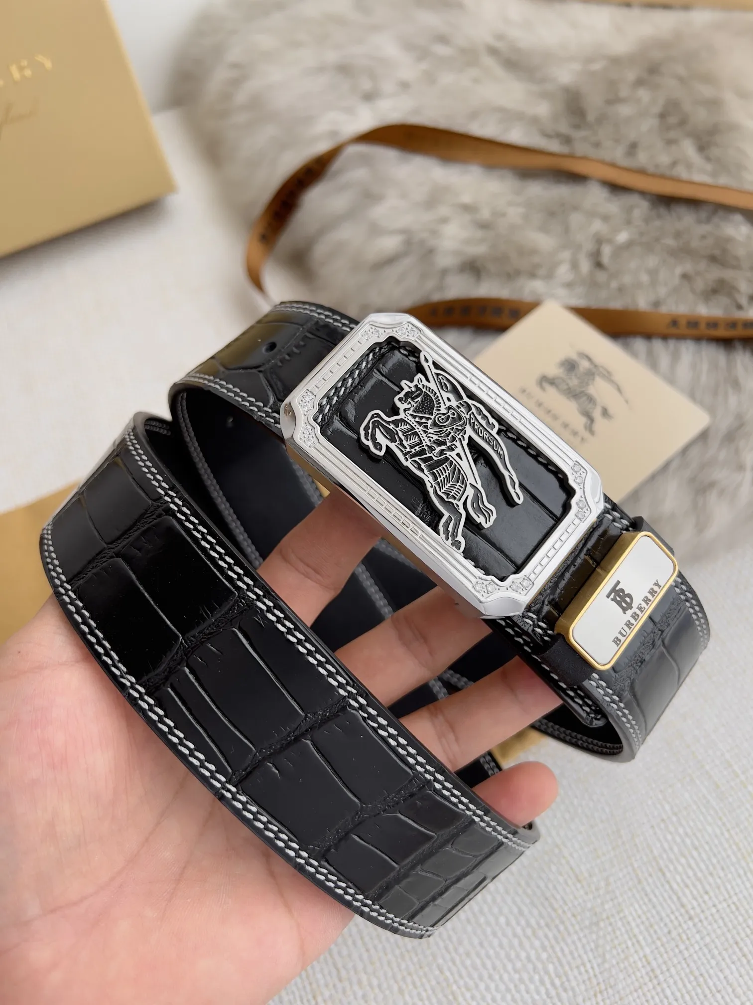 【BURBERRY 】(バーバリー) 3.8cmベルト メンズ