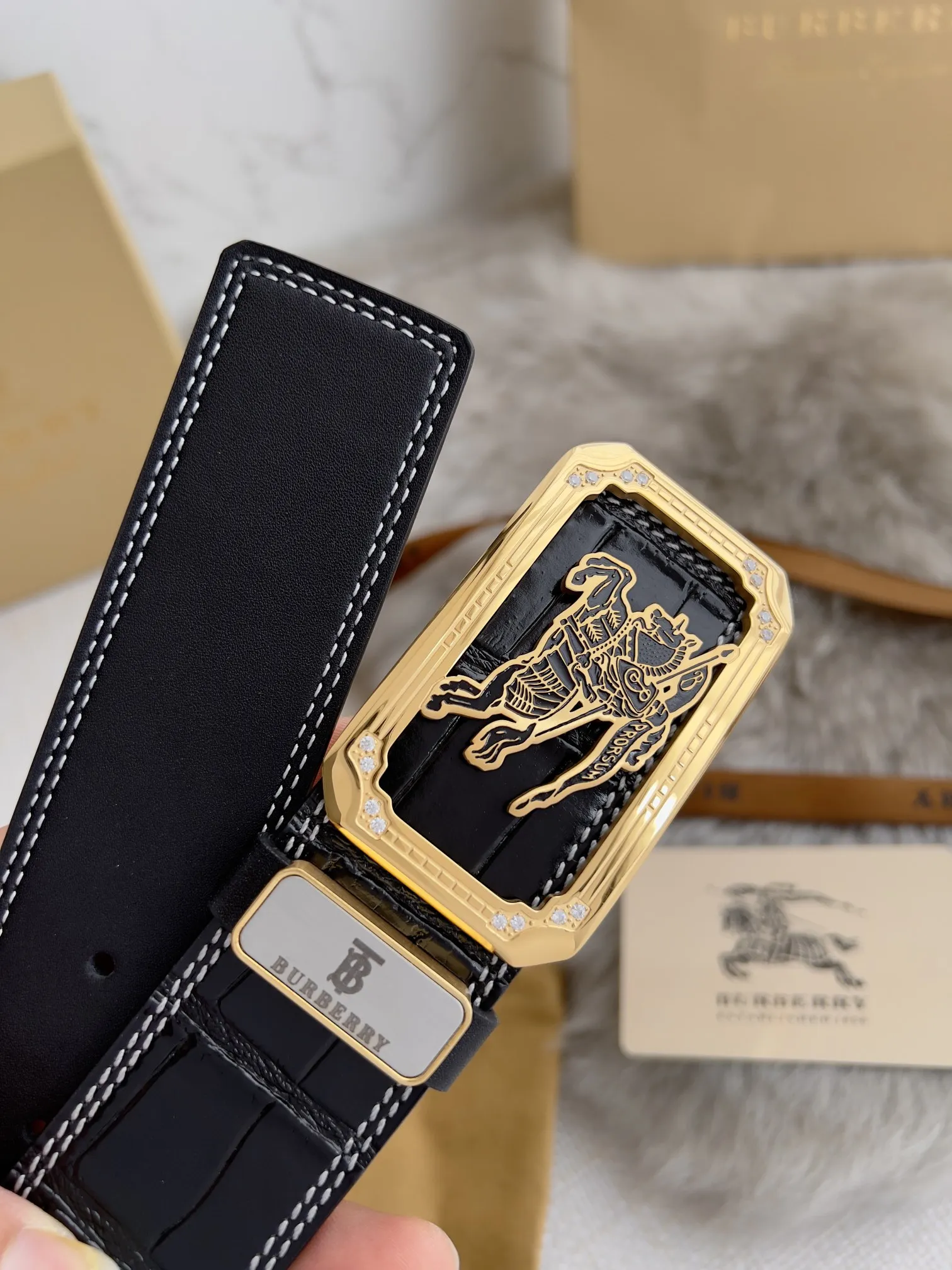 【BURBERRY 】(バーバリー) 3.8cmベルト メンズ