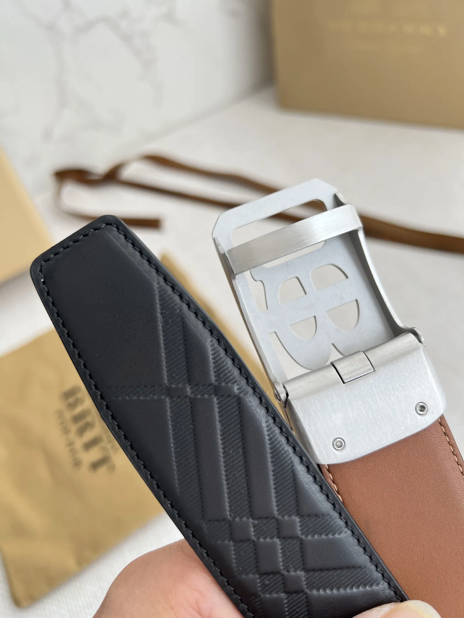 【BURBERRY 】(バーバリー) 3.5cmベルト メンズ