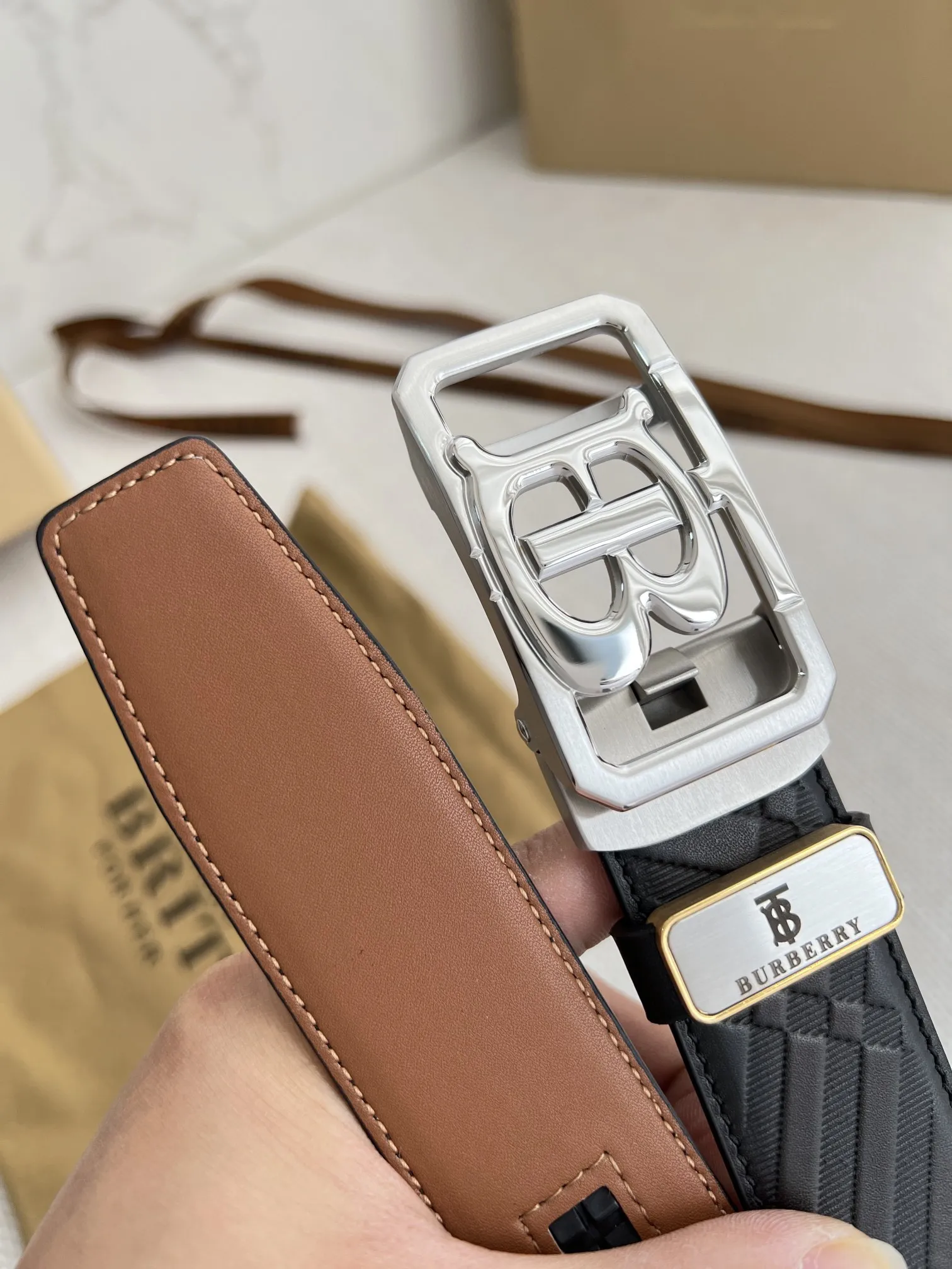 【BURBERRY 】(バーバリー) 3.5cmベルト メンズ
