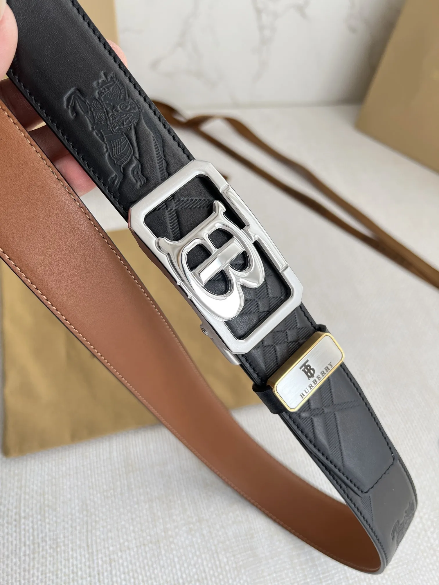 【BURBERRY 】(バーバリー) 3.5cmベルト メンズ