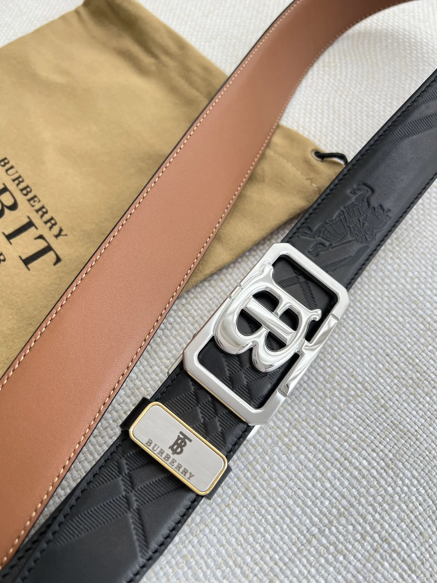 【BURBERRY 】(バーバリー) 3.5cmベルト メンズ