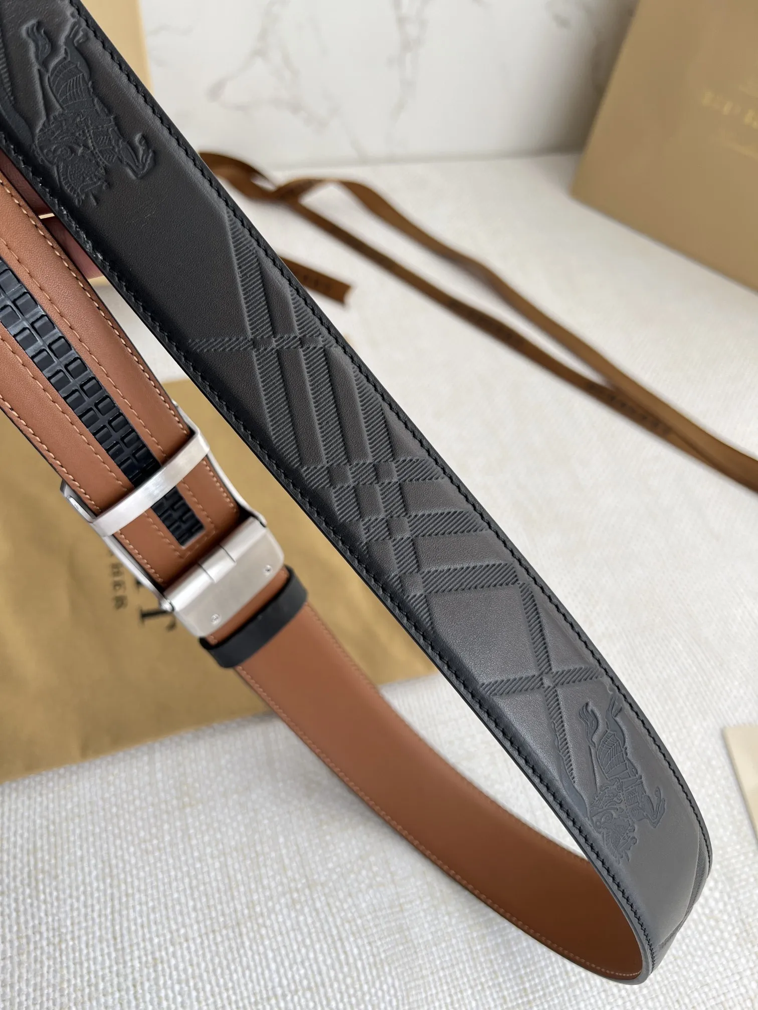 【BURBERRY 】(バーバリー) 3.5cmベルト メンズ