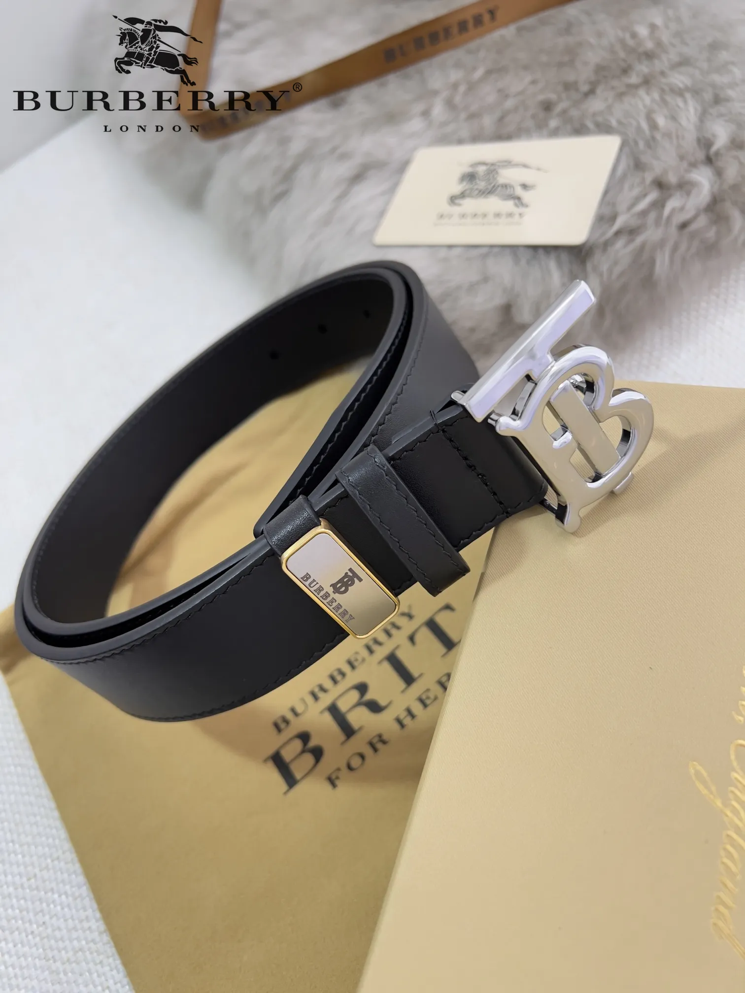 【BURBERRY】(バーバリー) 3.5cm   ベルト メンズ