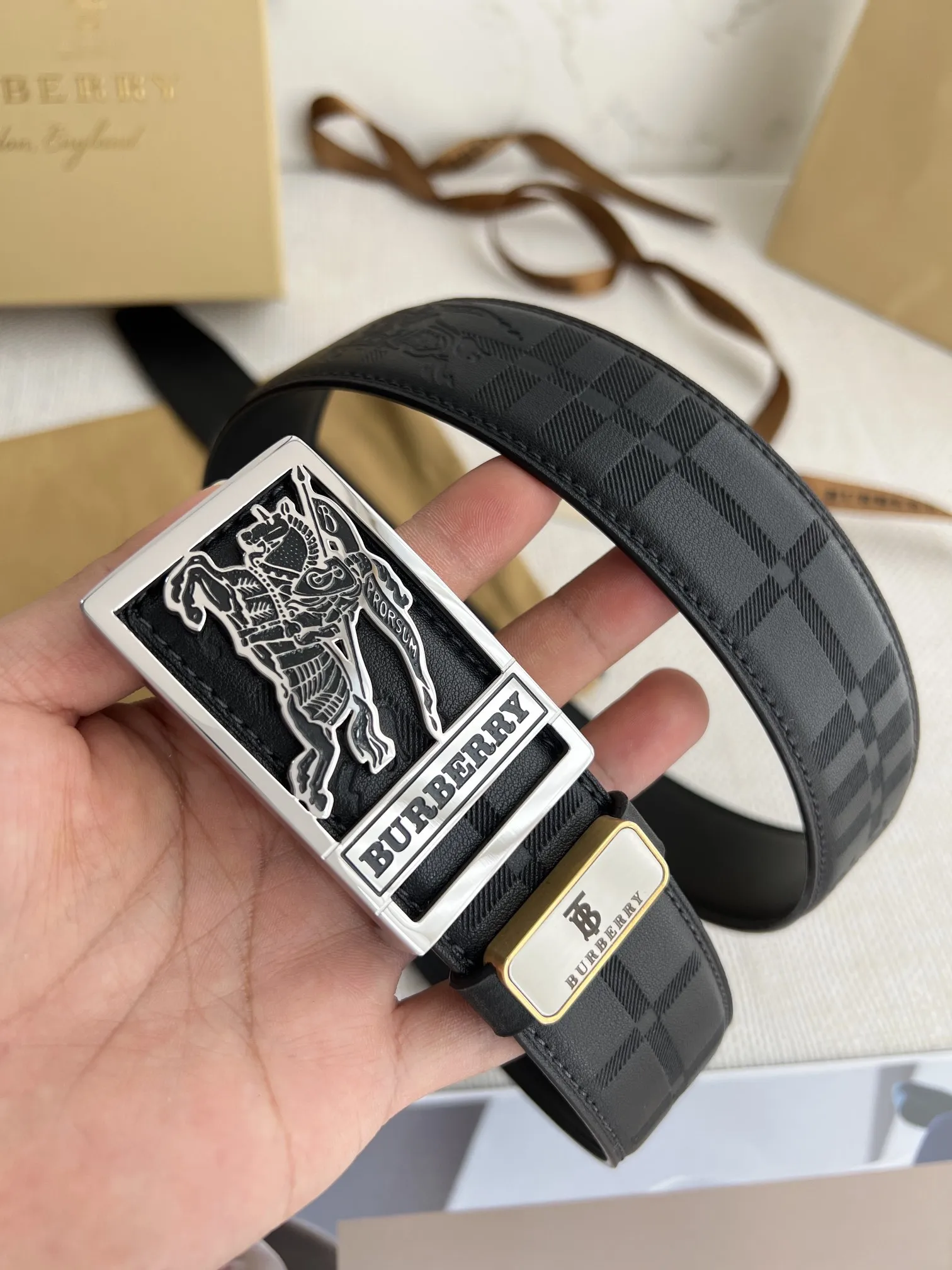 【BURBERRY】(バーバリー) 3.8cm   ベルト メンズ