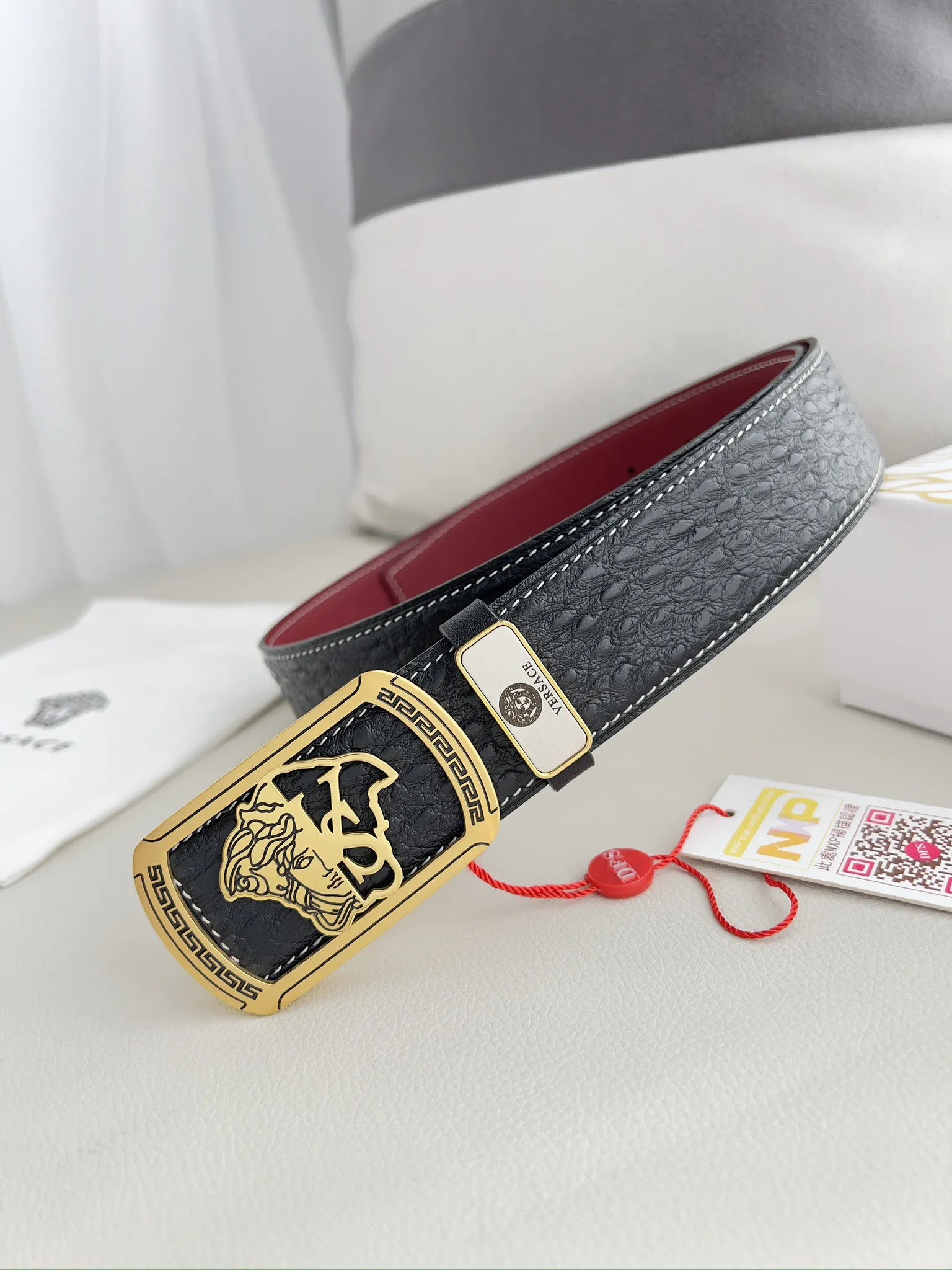 【VERSACE】(ヴェルサーチ) 3.8cmベルト メンズ 240903