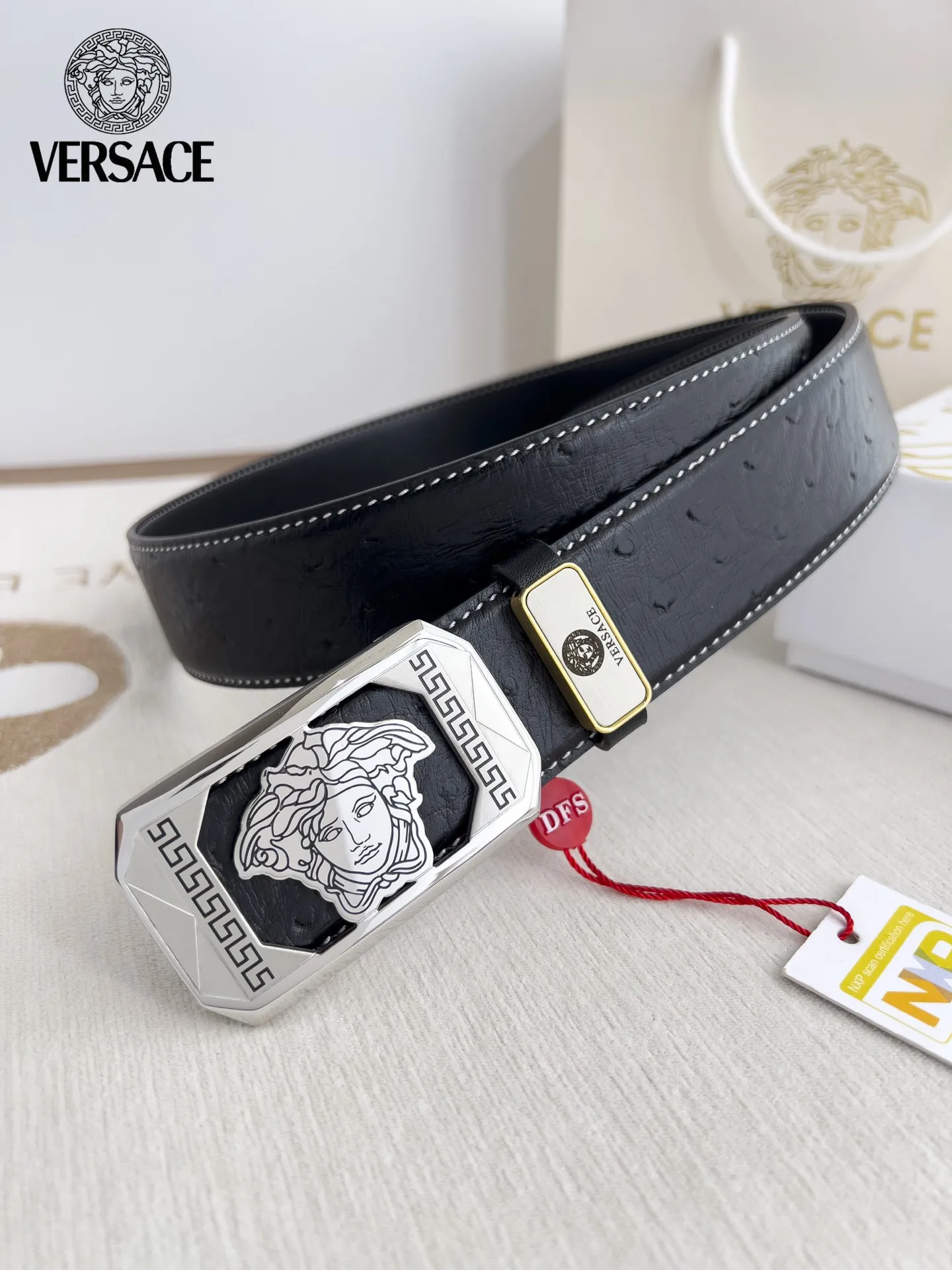 【VERSACE】(ヴェルサーチ) 3.5cmベルト メンズ 240903