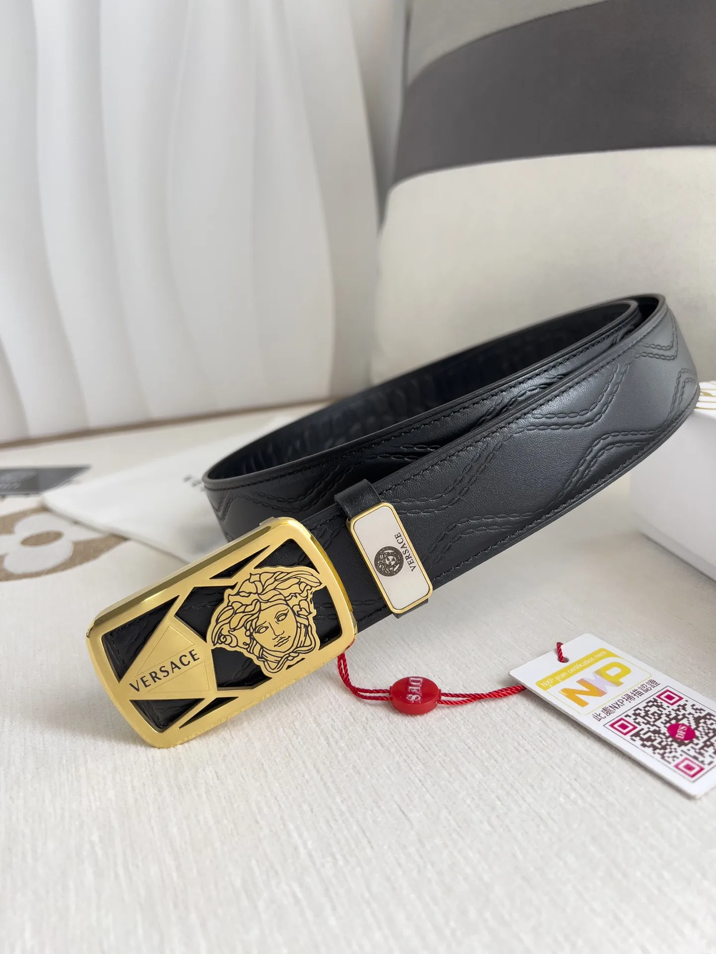【VERSACE】(ヴェルサーチ) 3.8cmベルト メンズ 24706