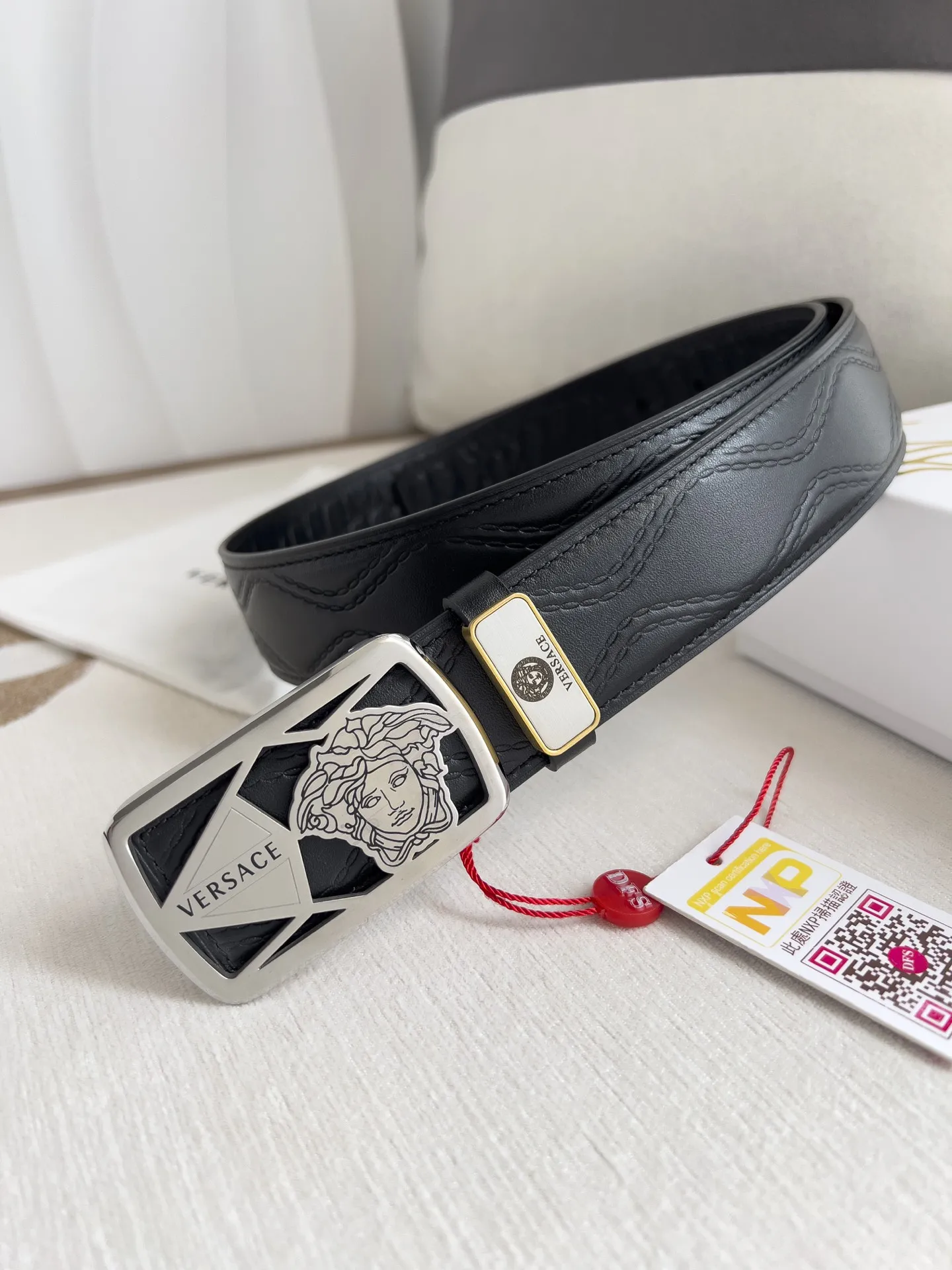 【VERSACE】(ヴェルサーチ) 3.8cmベルト メンズ 24706
