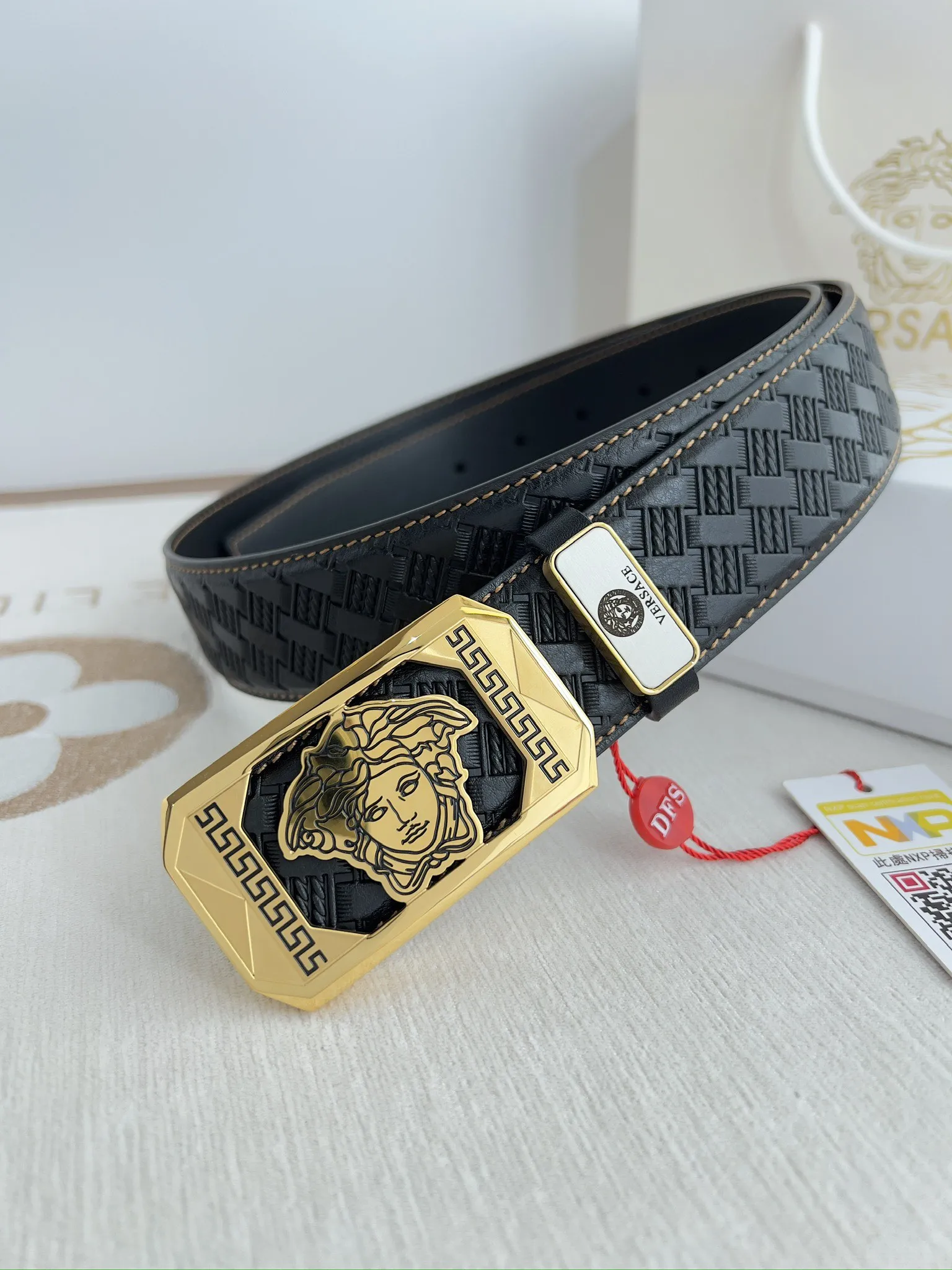 【VERSACE】(ヴェルサーチ) 3.8cmベルト メンズ 24706