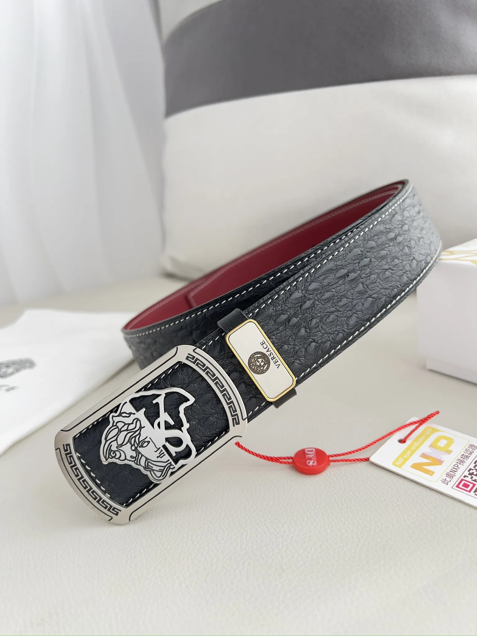 【VERSACE】(ヴェルサーチ) 3.8cmベルト メンズ