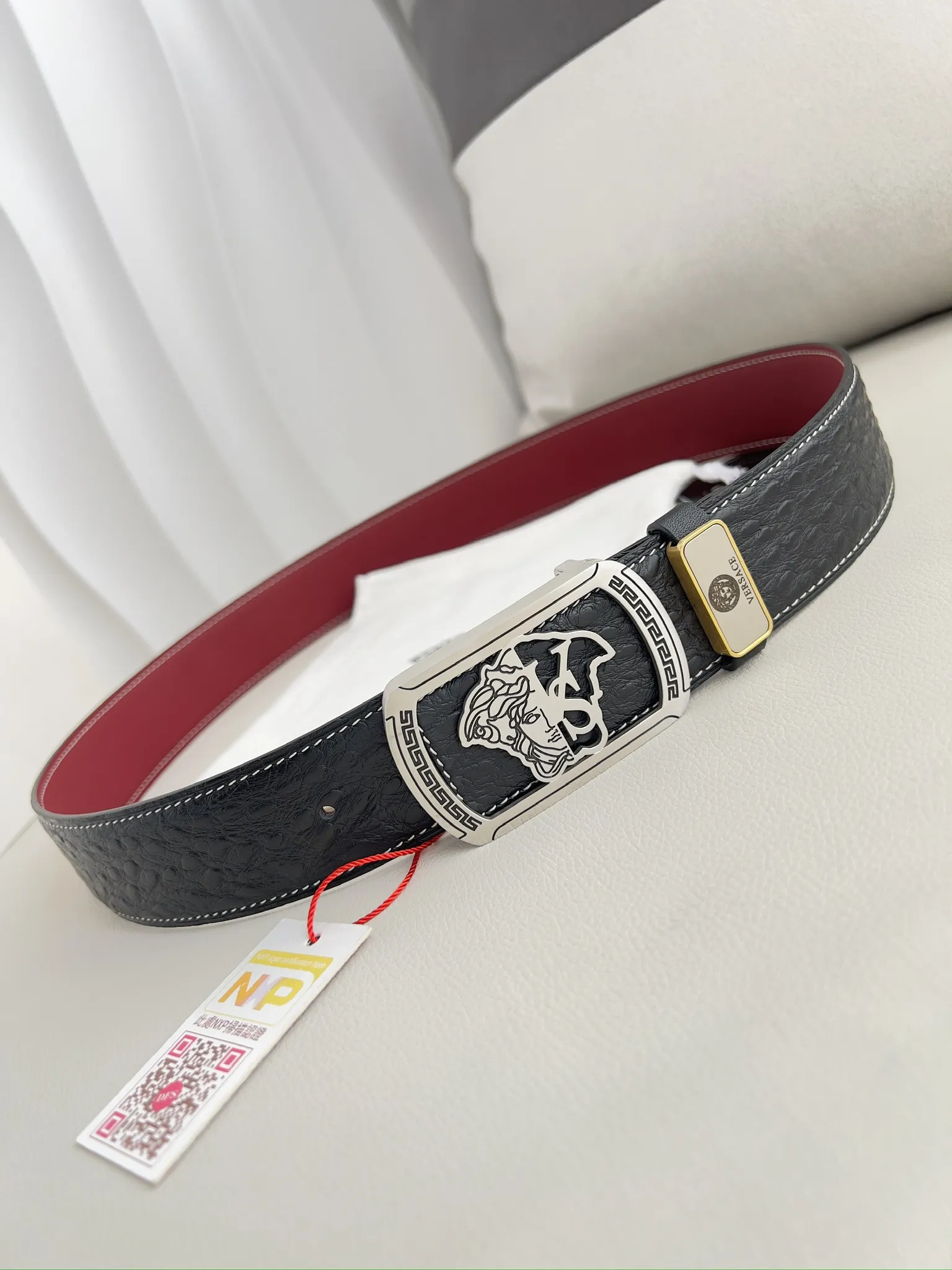 【VERSACE】(ヴェルサーチ) 3.8cmベルト メンズ