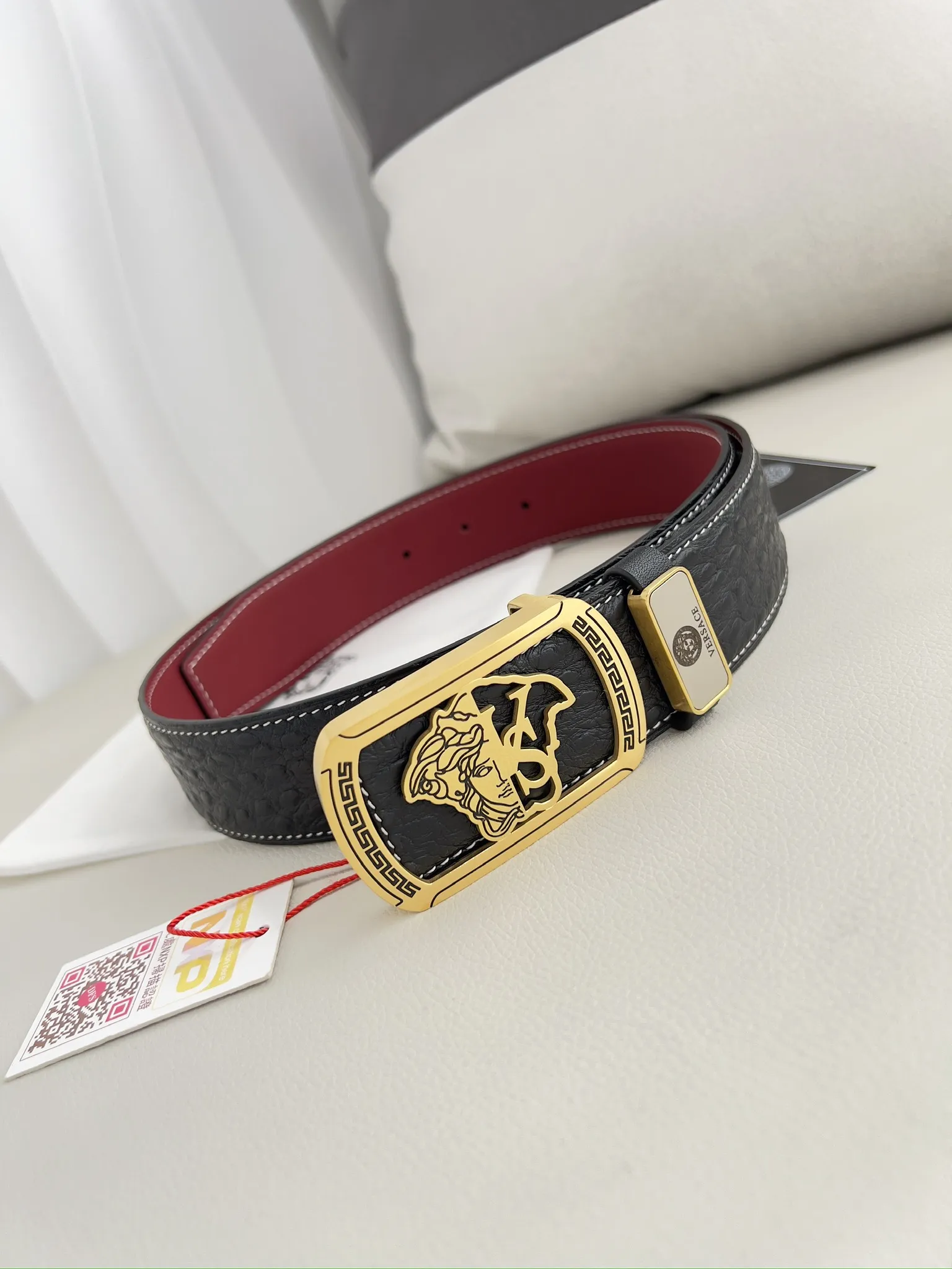 【VERSACE】(ヴェルサーチ) 3.8cmベルト メンズ