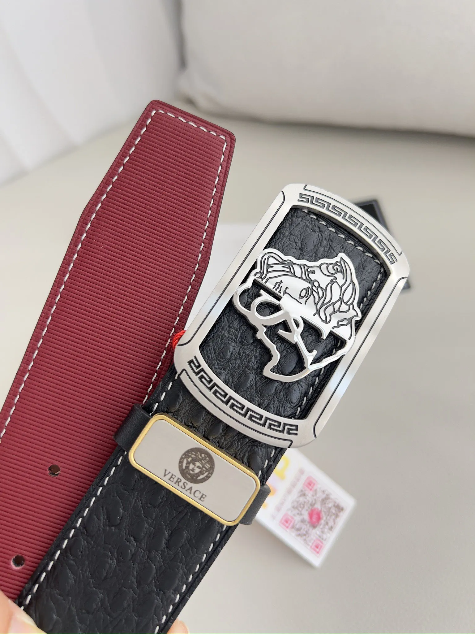 【VERSACE】(ヴェルサーチ) 3.8cmベルト メンズ