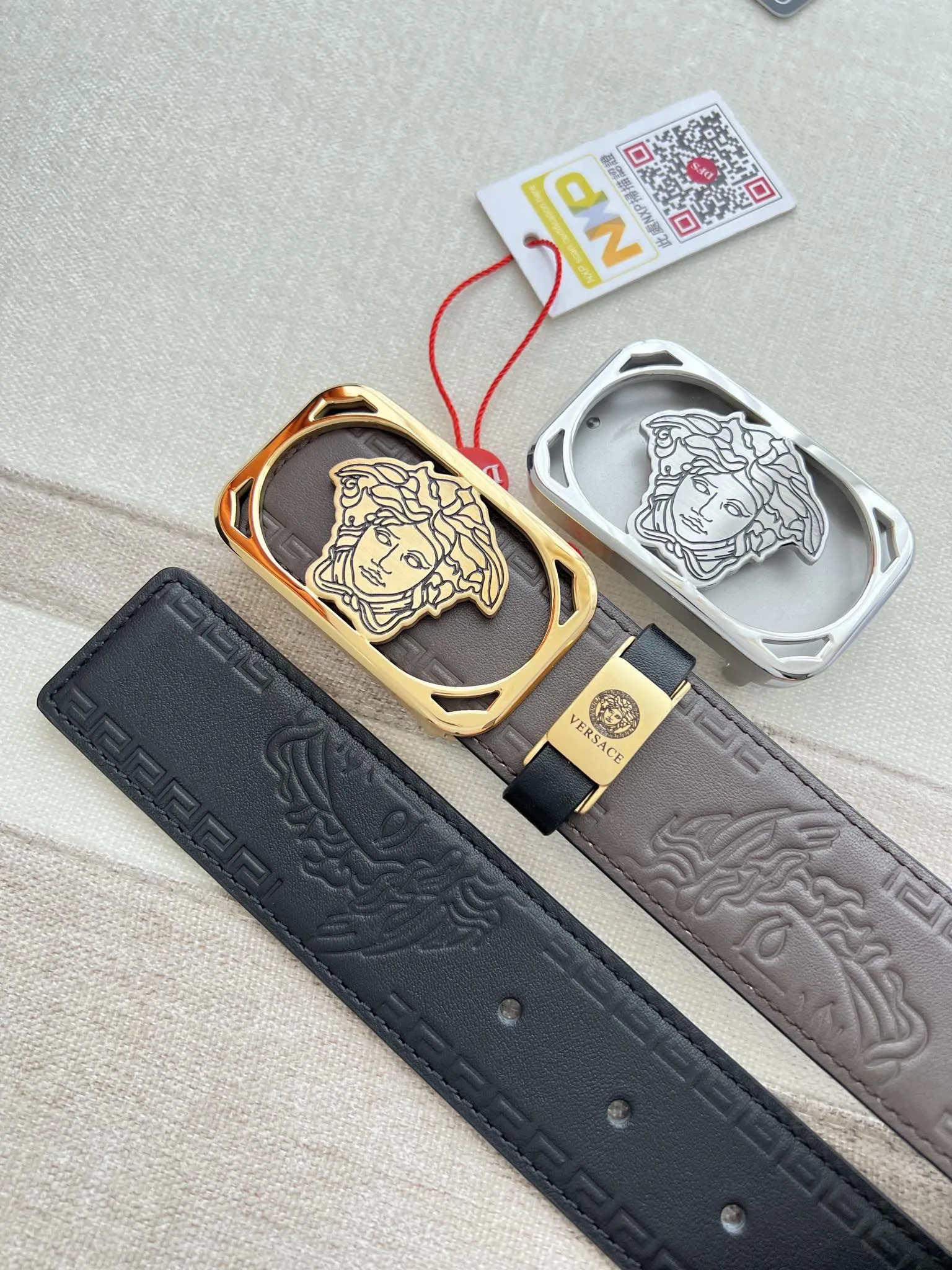【VERSACE】(ヴェルサーチ) 3.8cmベルト メンズ