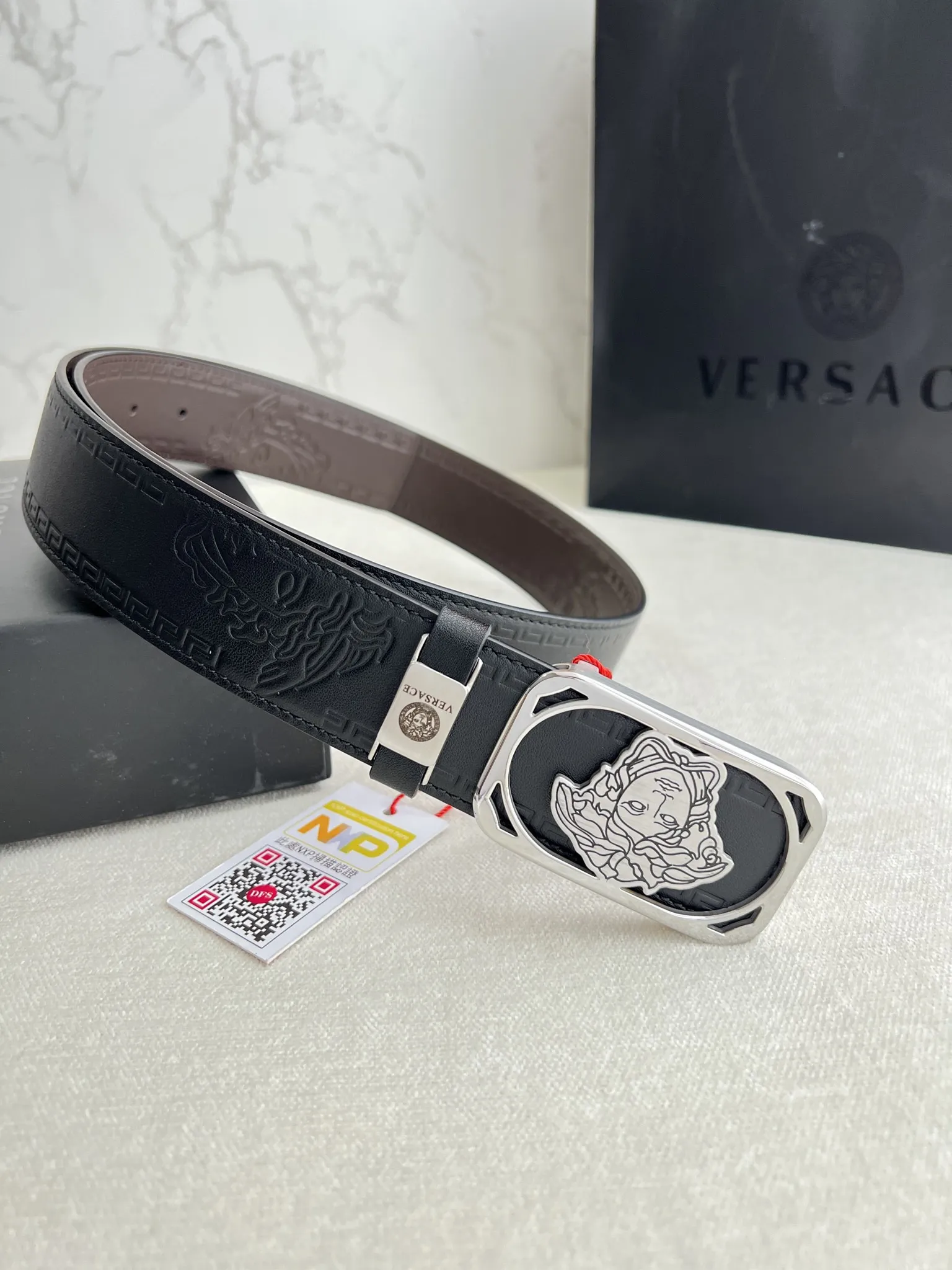 【VERSACE】(ヴェルサーチ) 3.8cmベルト メンズ