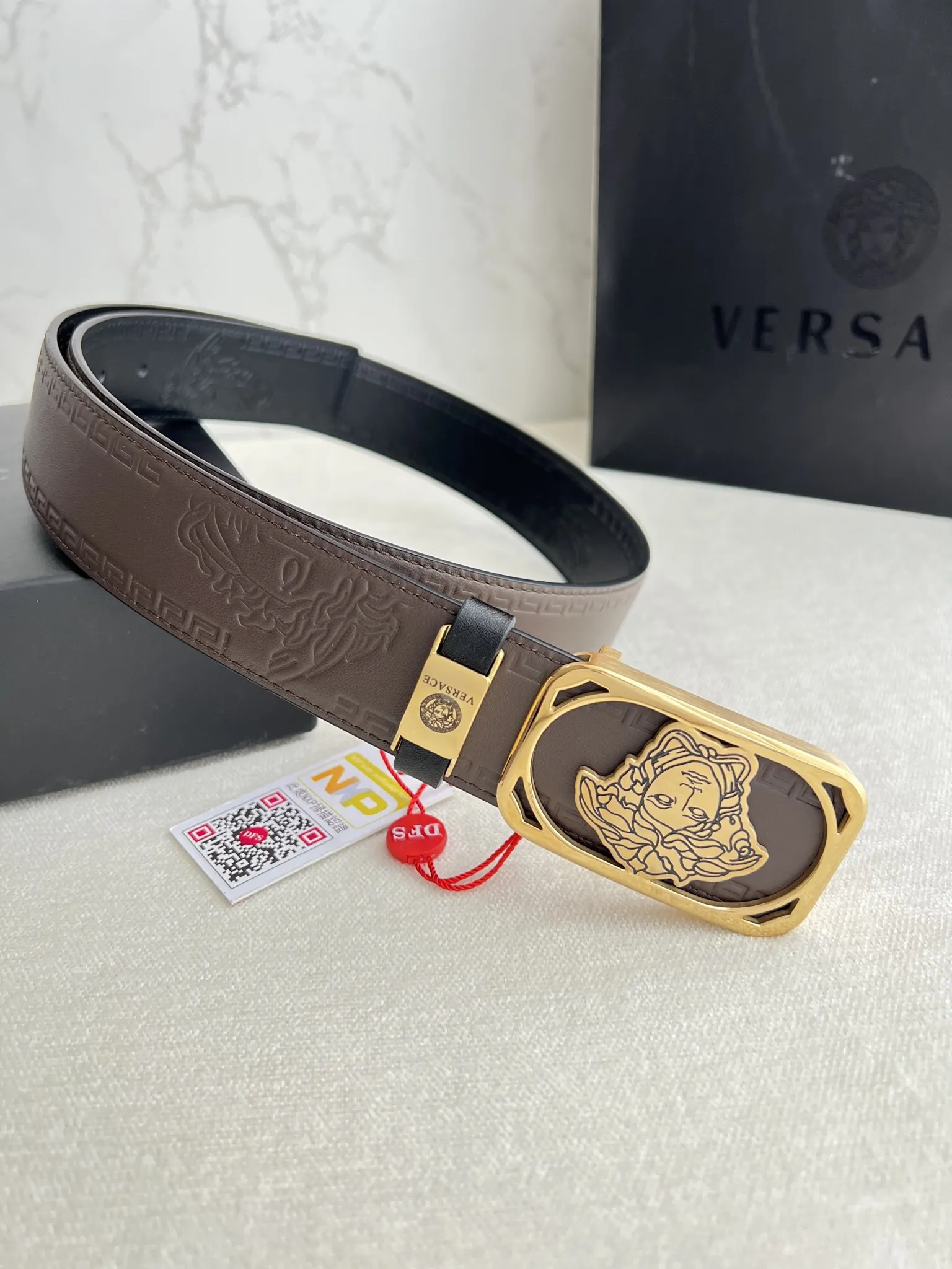 【VERSACE】(ヴェルサーチ) 3.8cmベルト メンズ