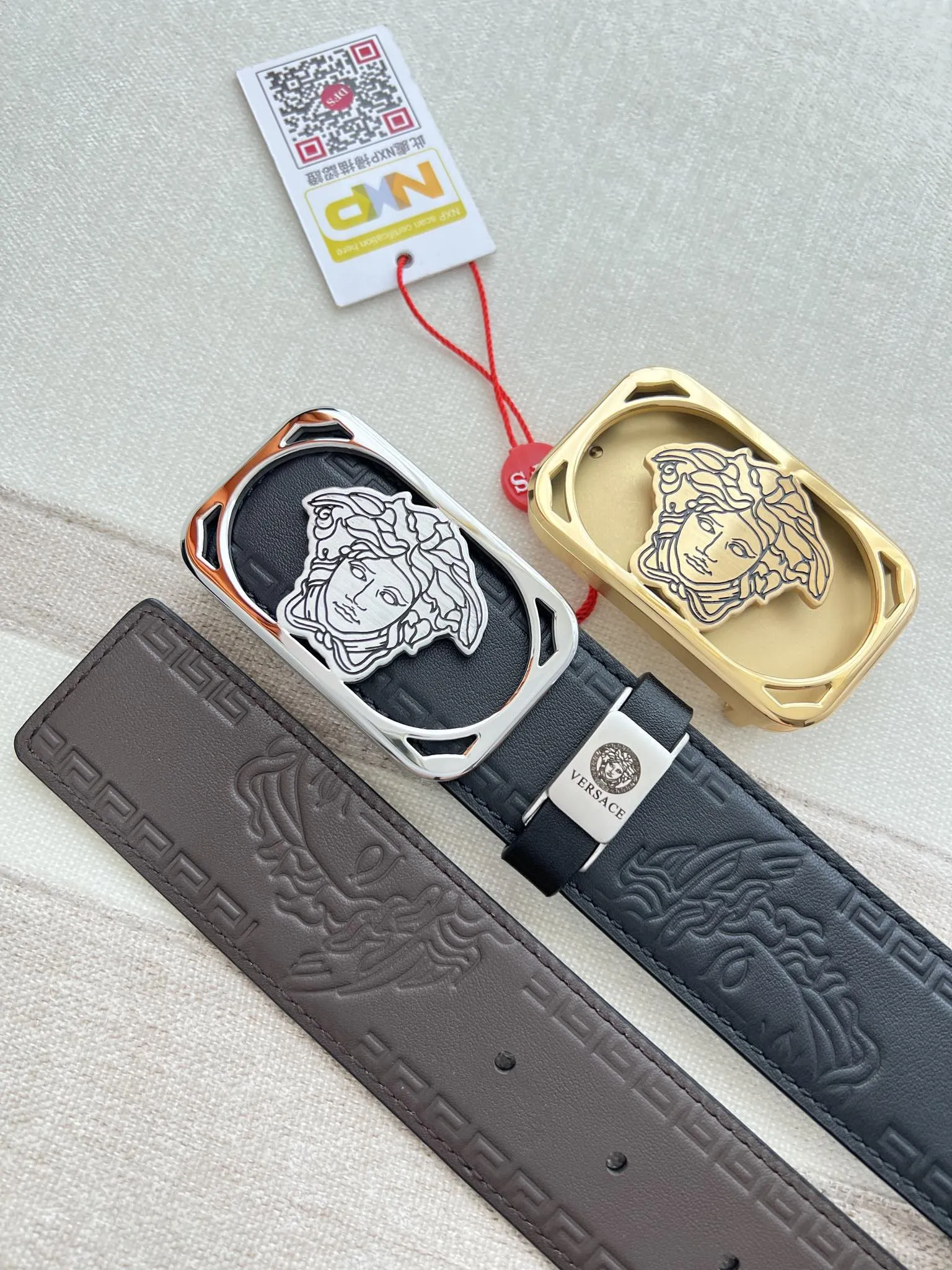 【VERSACE】(ヴェルサーチ) 3.8cmベルト メンズ