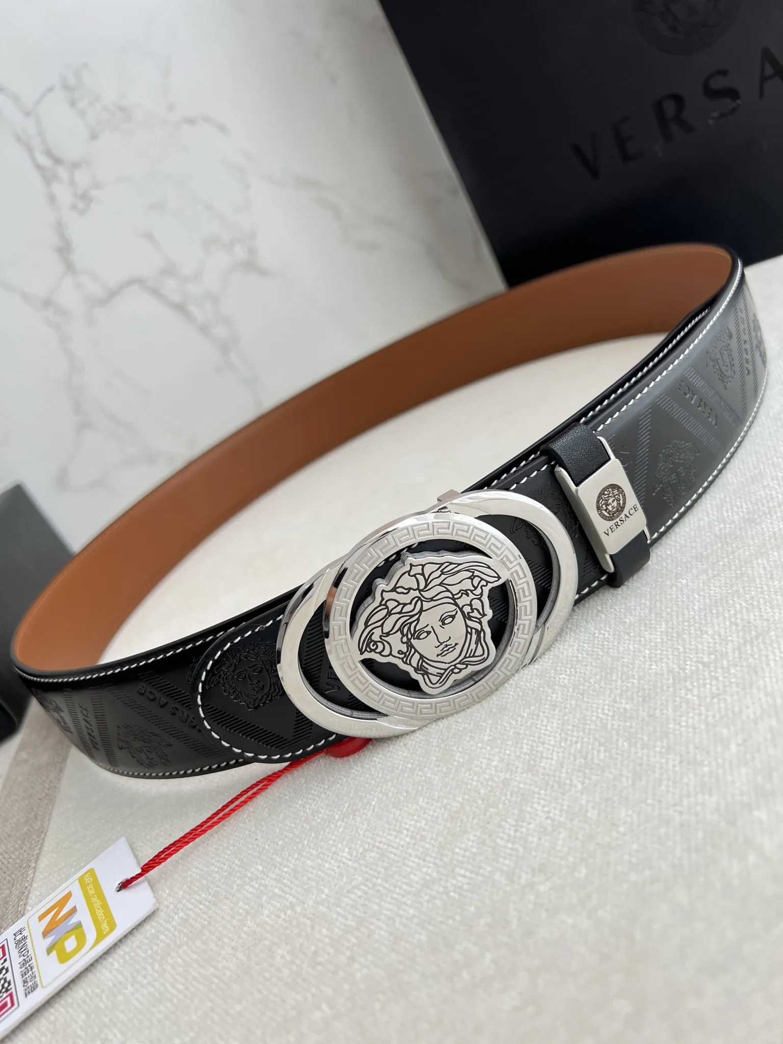 【VERSACE】(ヴェルサーチ) 3.8cmベルト メンズ