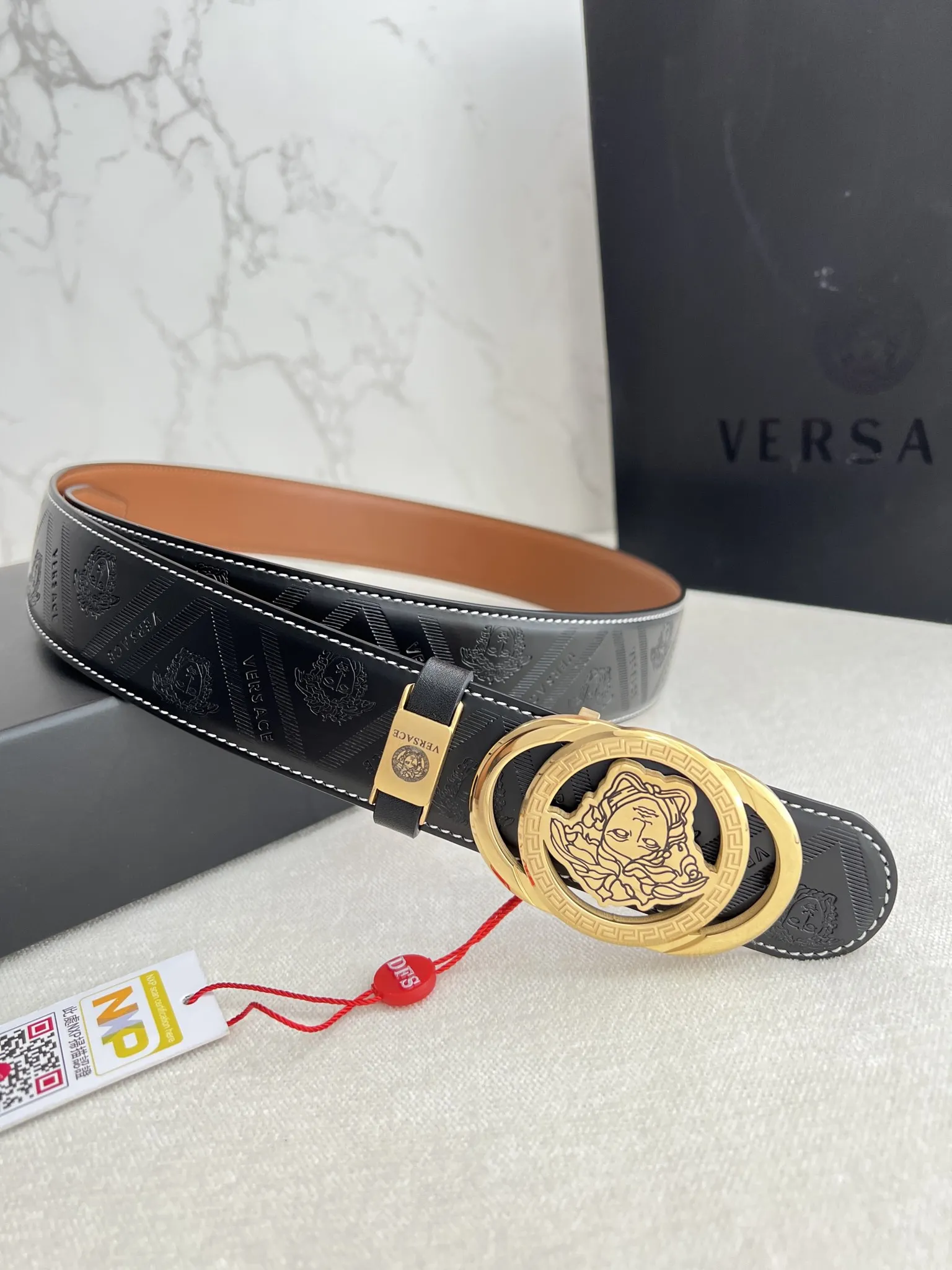 【VERSACE】(ヴェルサーチ) 3.8cmベルト メンズ