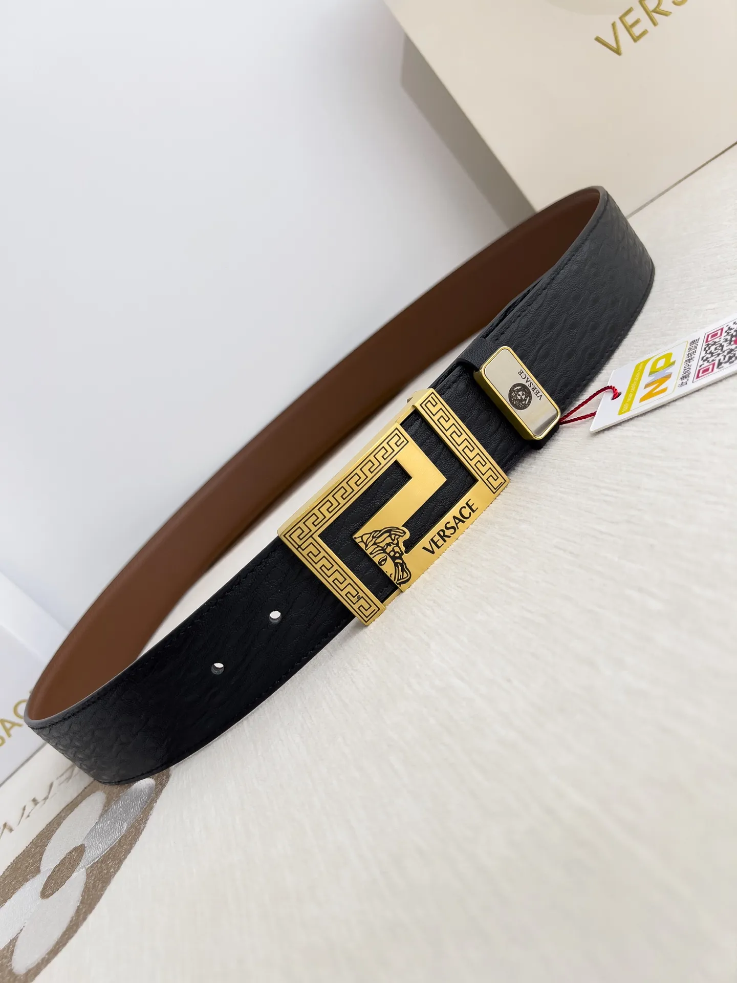 【VERSACE】(ヴェルサーチ) 3.8cmベルト メンズ