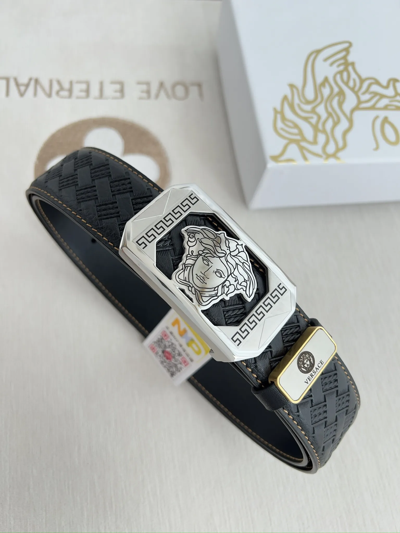 【VERSACE】(ヴェルサーチ) 3.8cmベルト メンズ