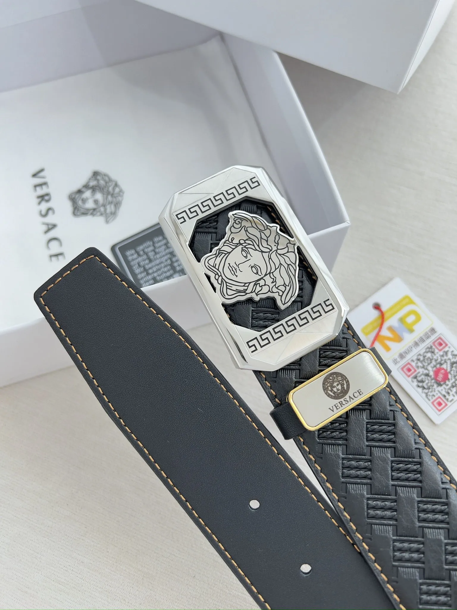 【VERSACE】(ヴェルサーチ) 3.8cmベルト メンズ