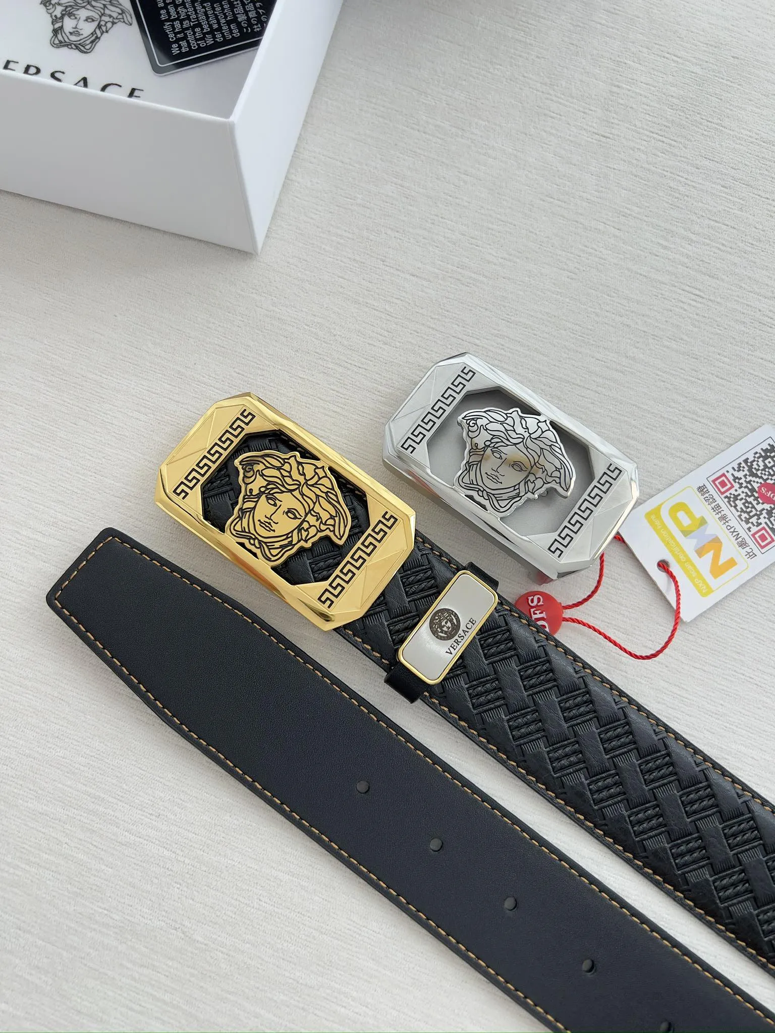 【VERSACE】(ヴェルサーチ) 3.8cmベルト メンズ