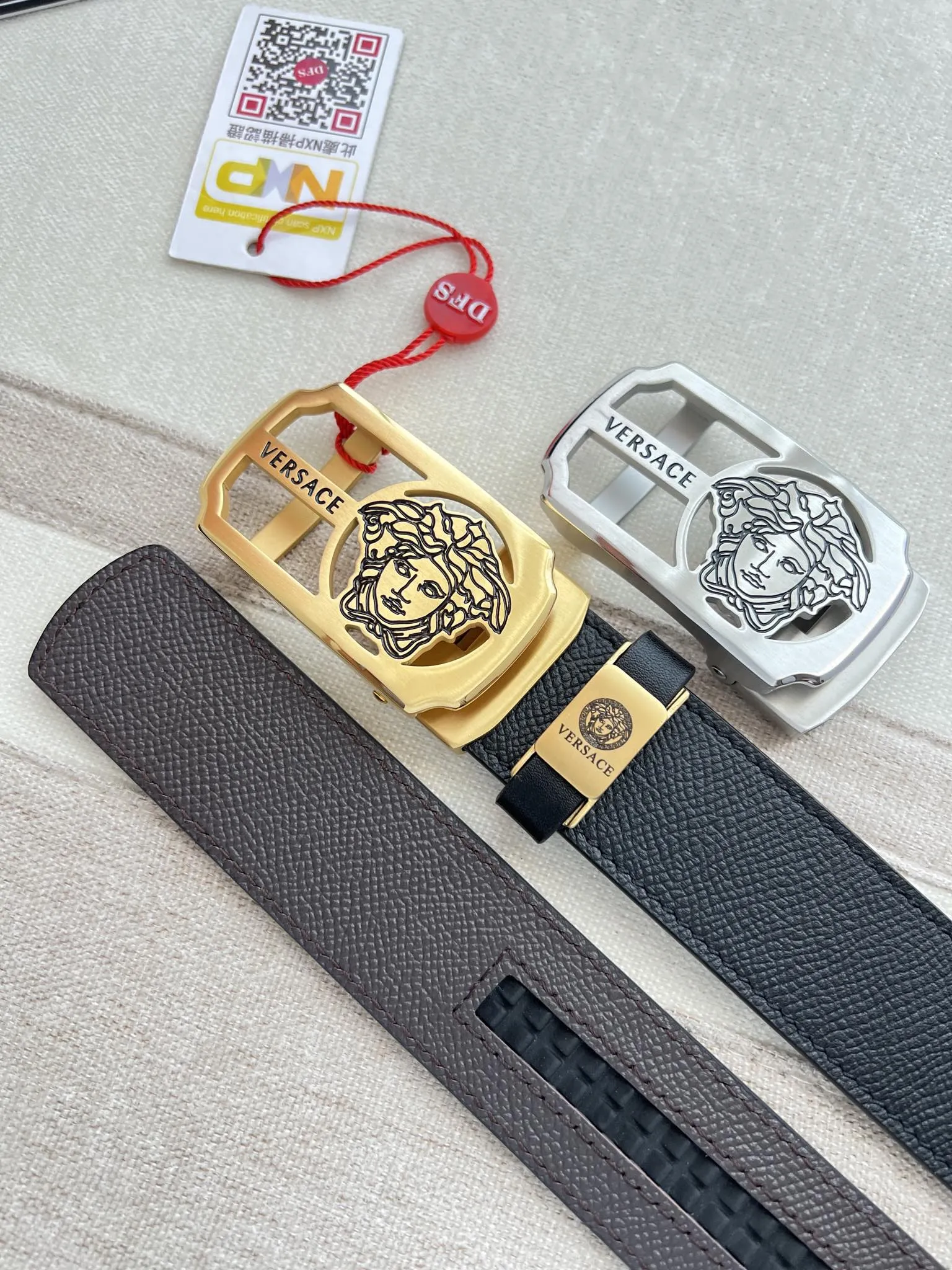 【VERSACE】(ヴェルサーチ) 3.5cmベルト メンズ