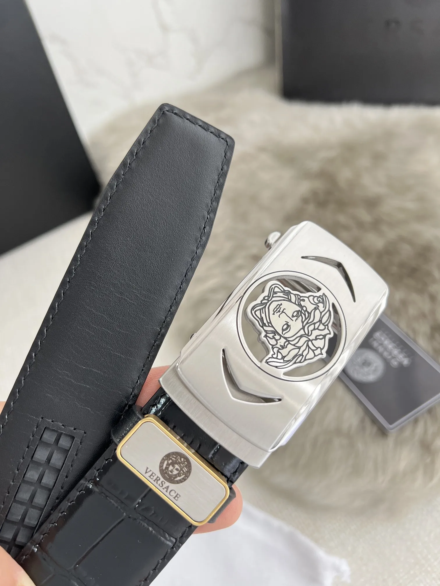 【VERSACE】(ヴェルサーチ) 3.5cmベルト メンズ