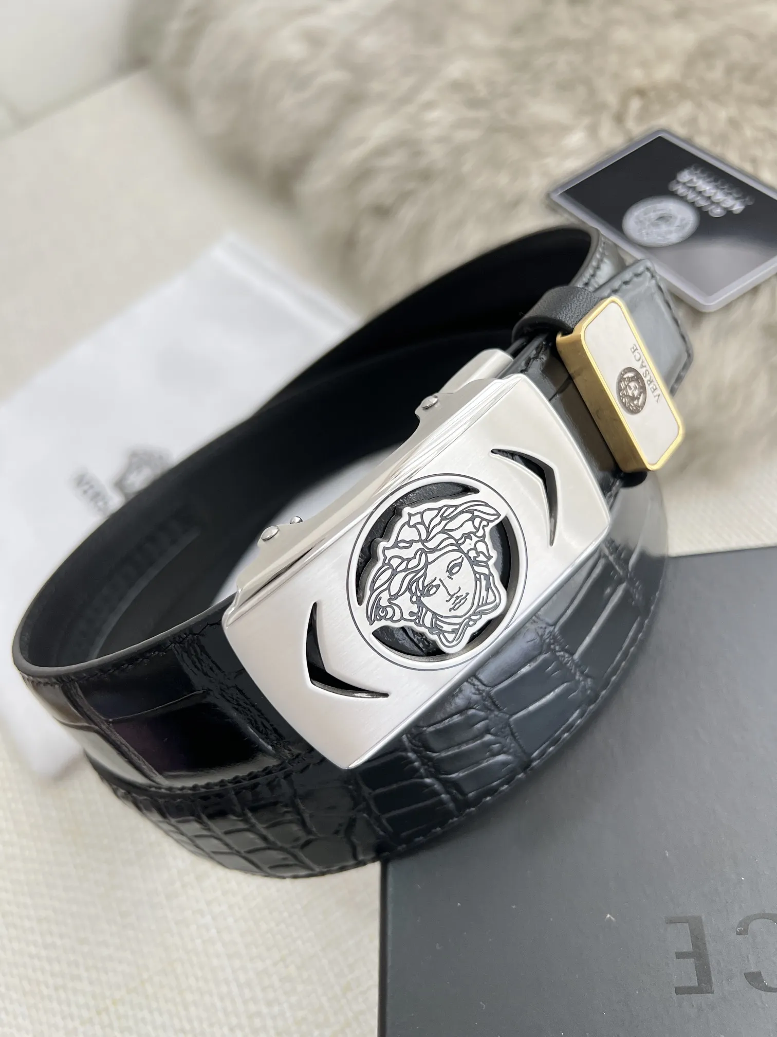 【VERSACE】(ヴェルサーチ) 3.5cmベルト メンズ