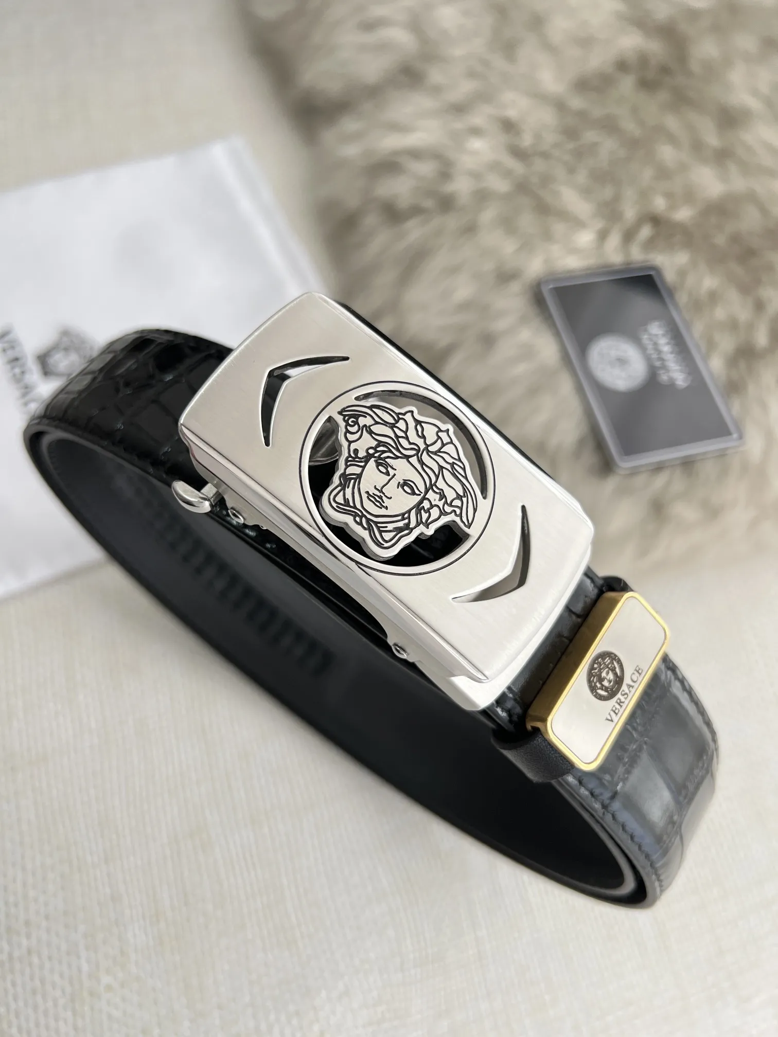 【VERSACE】(ヴェルサーチ) 3.5cmベルト メンズ